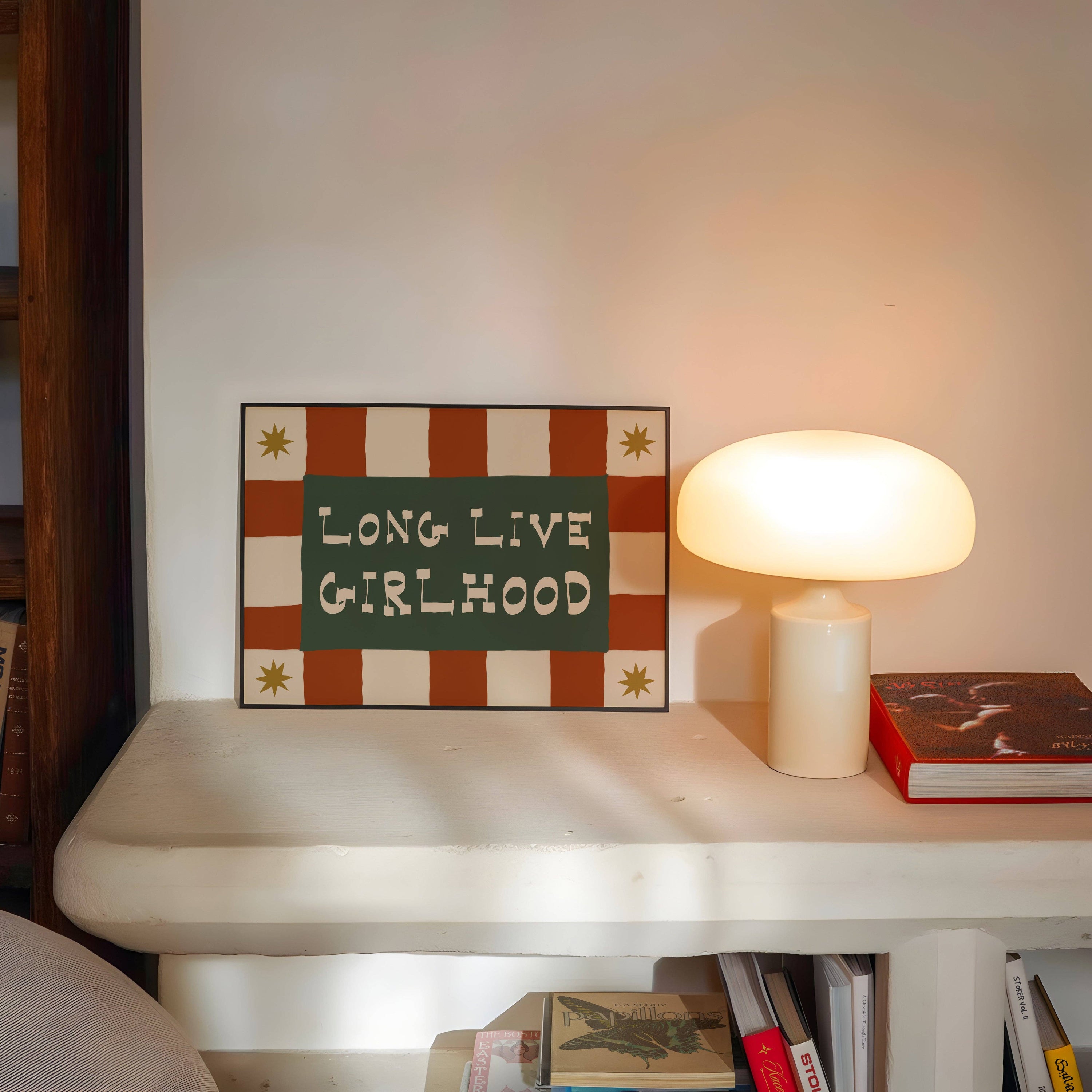 Long Live Girlhood Print: Pink & Red / Unframed / A3