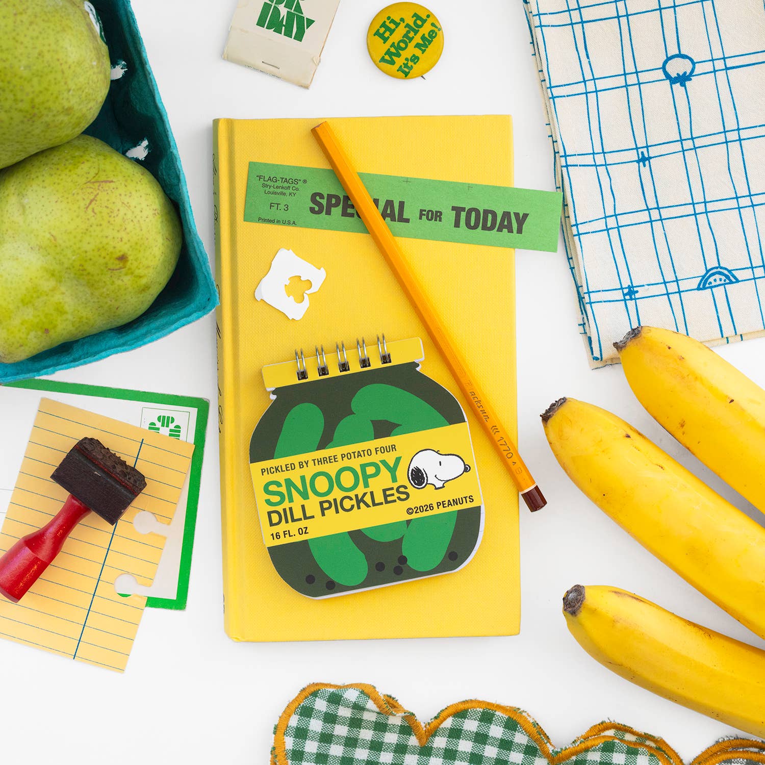 Snoopy Pickle Jar mini notebook detail