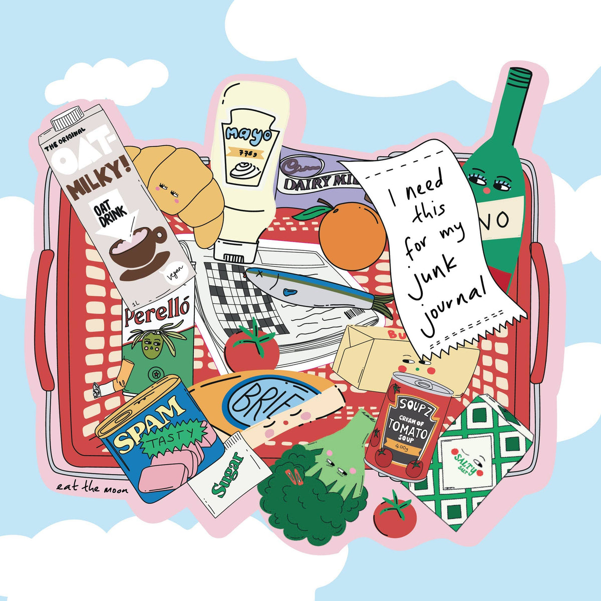 Grocery Basket Vinyl Sticker