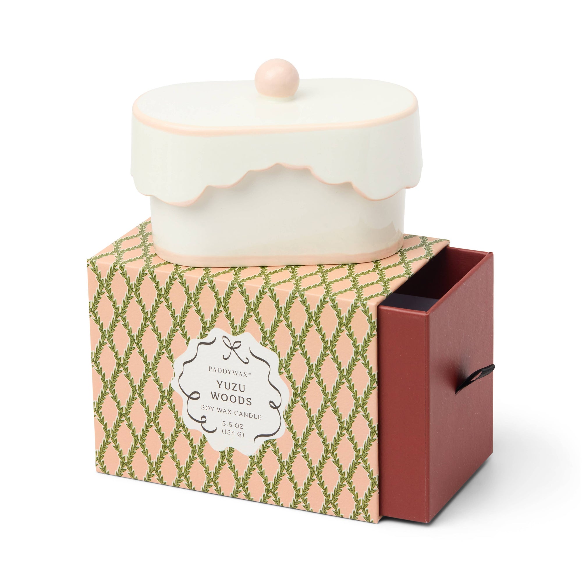 Cherie Ceramic Dish Candle - Pink - Yuzu Woods
