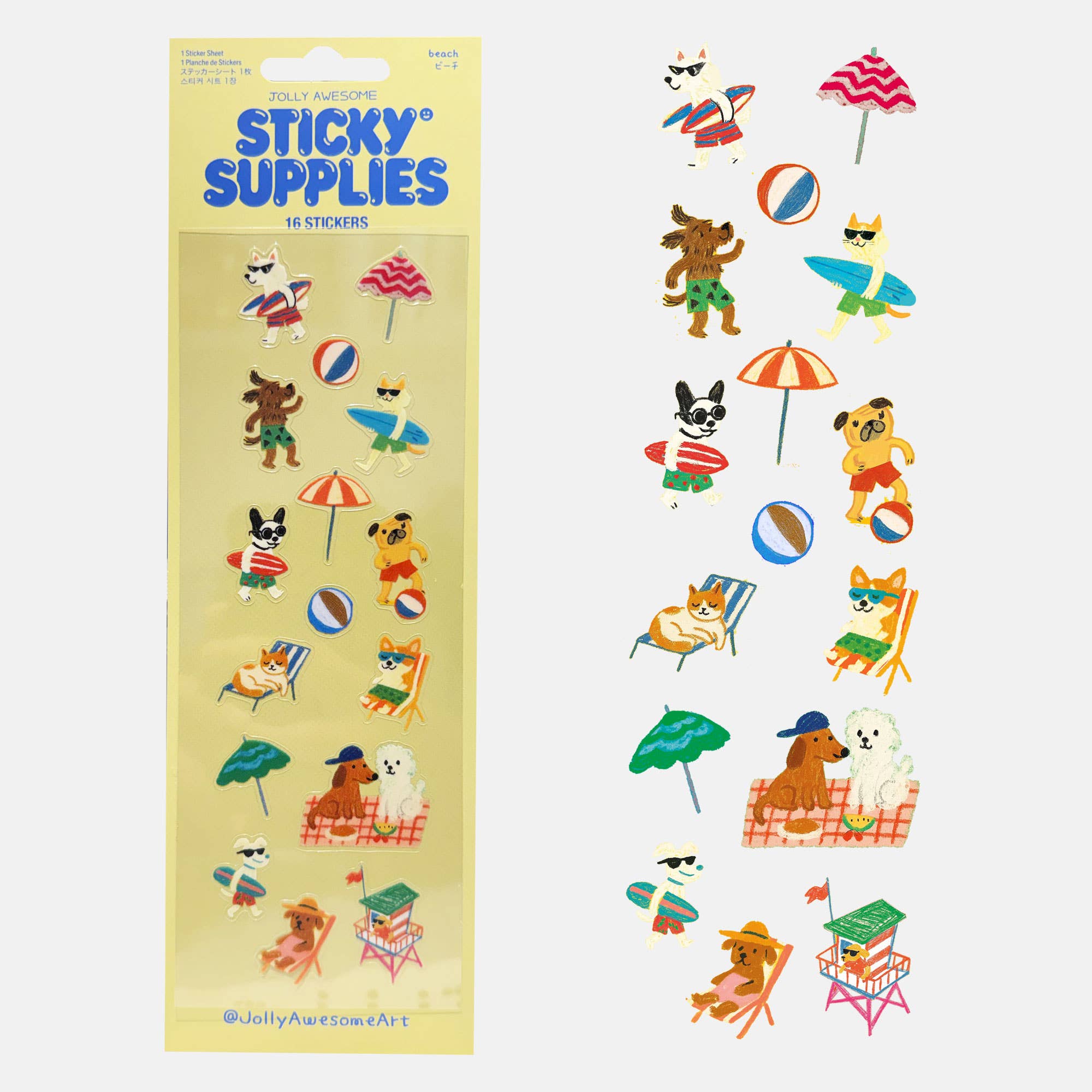 BEACH STICKER SHEET