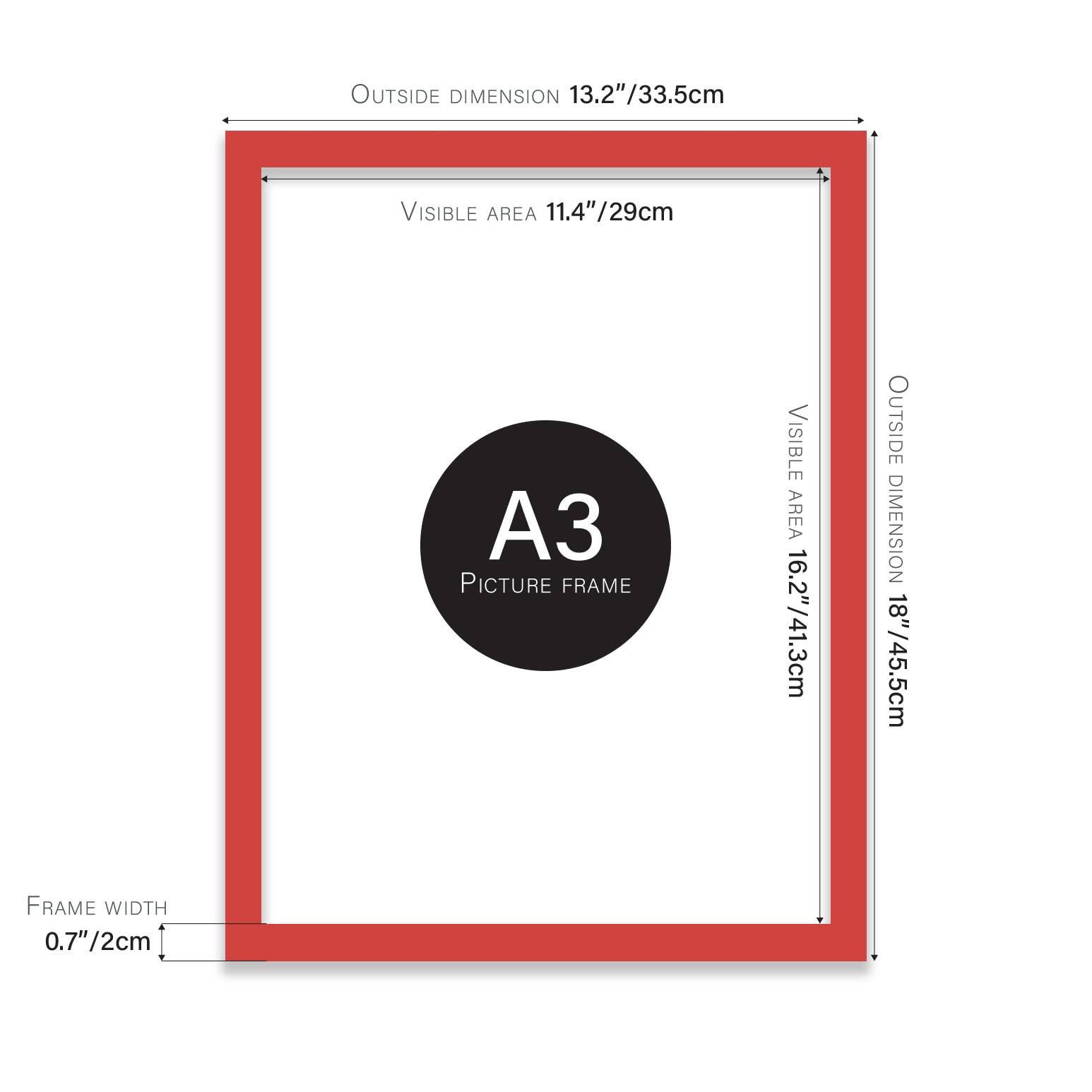 Red A3 frame profile — vibrant statement picture frame UK