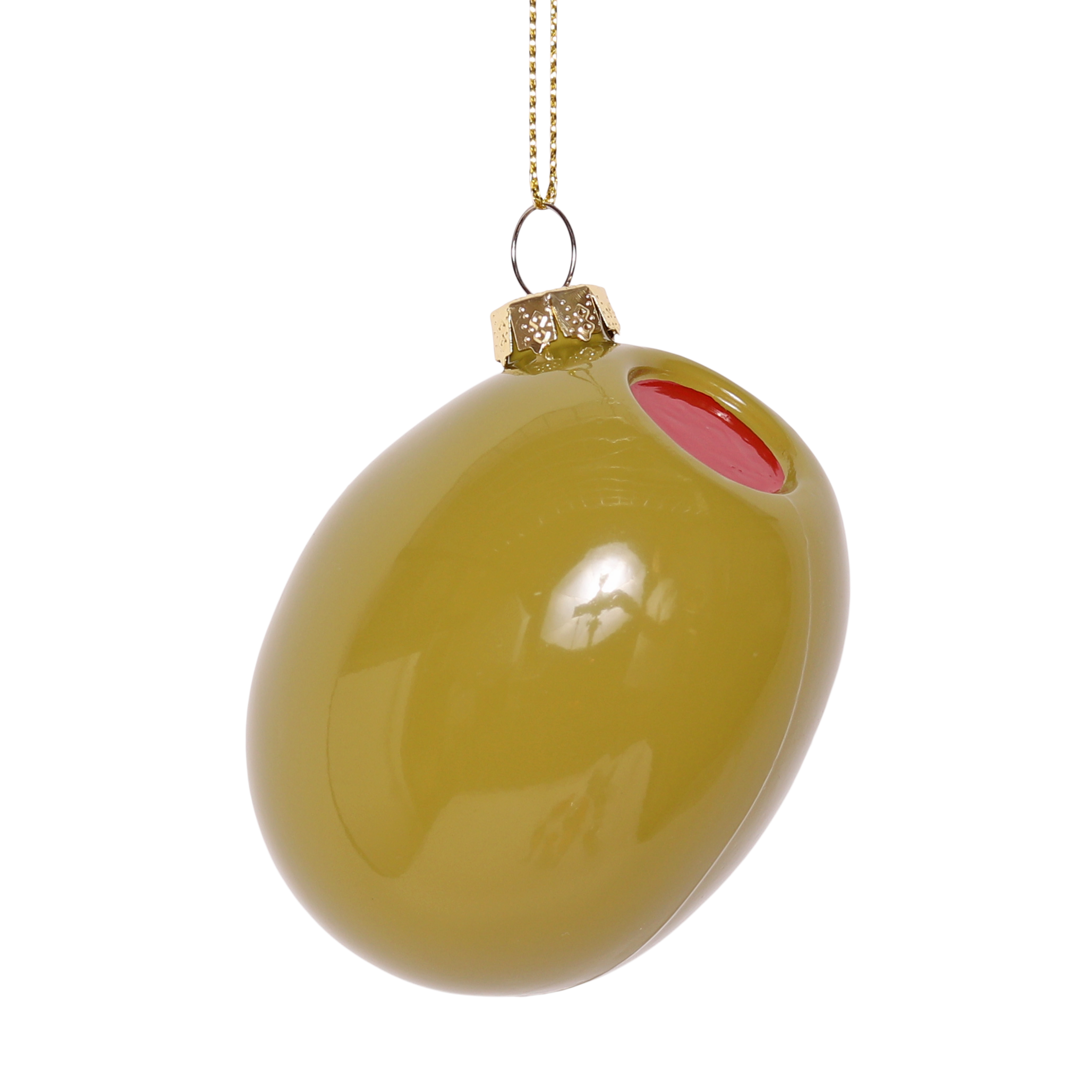 Olive Glass Christmas Bauble