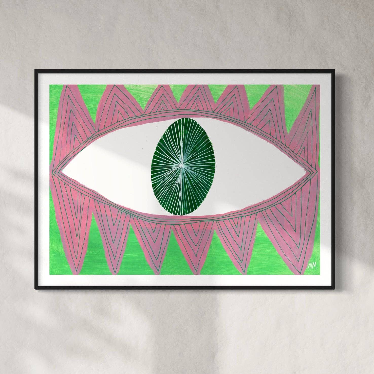 Pink Eye Contemporary Art Print: A3