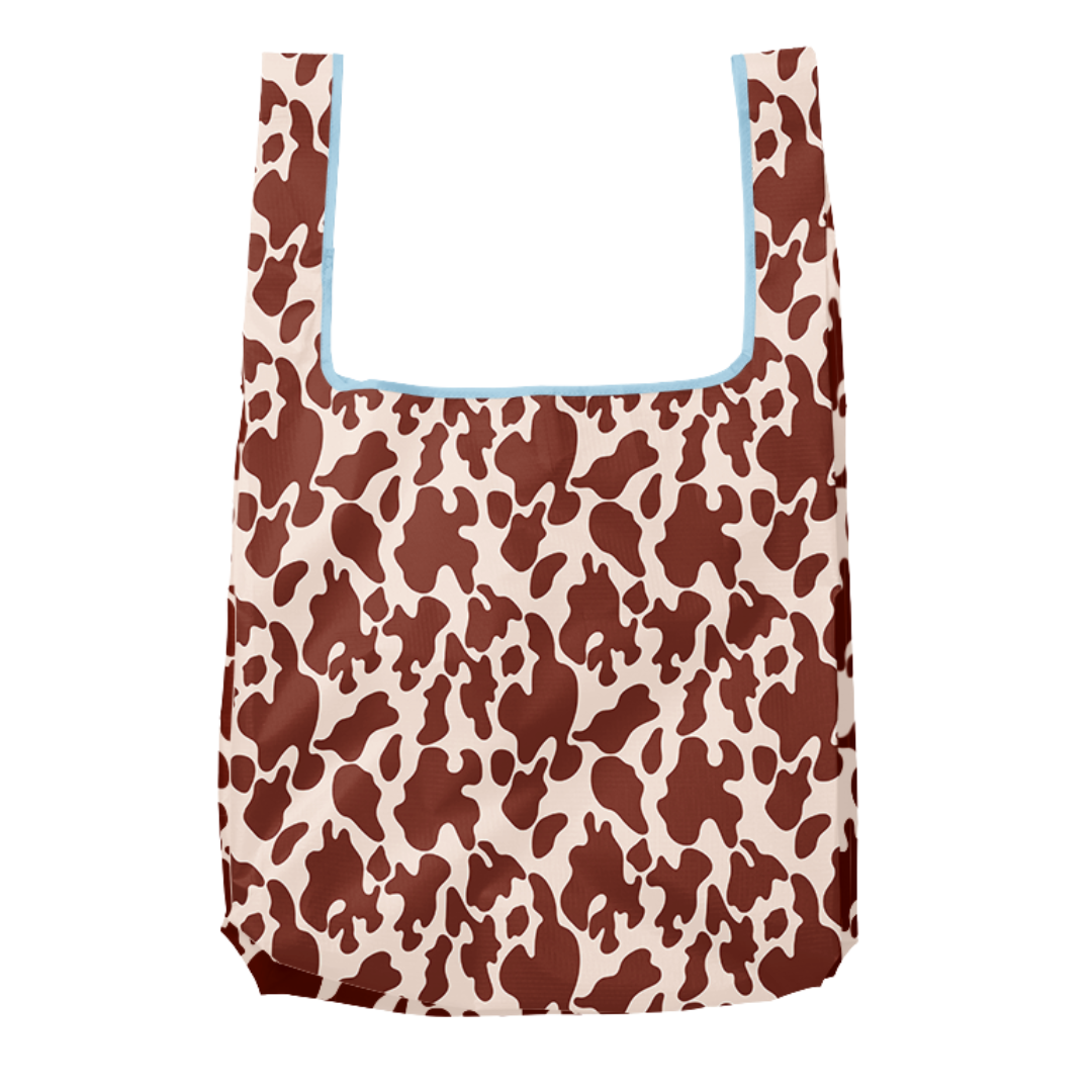 Cow Print Foldable Nylon Tote
