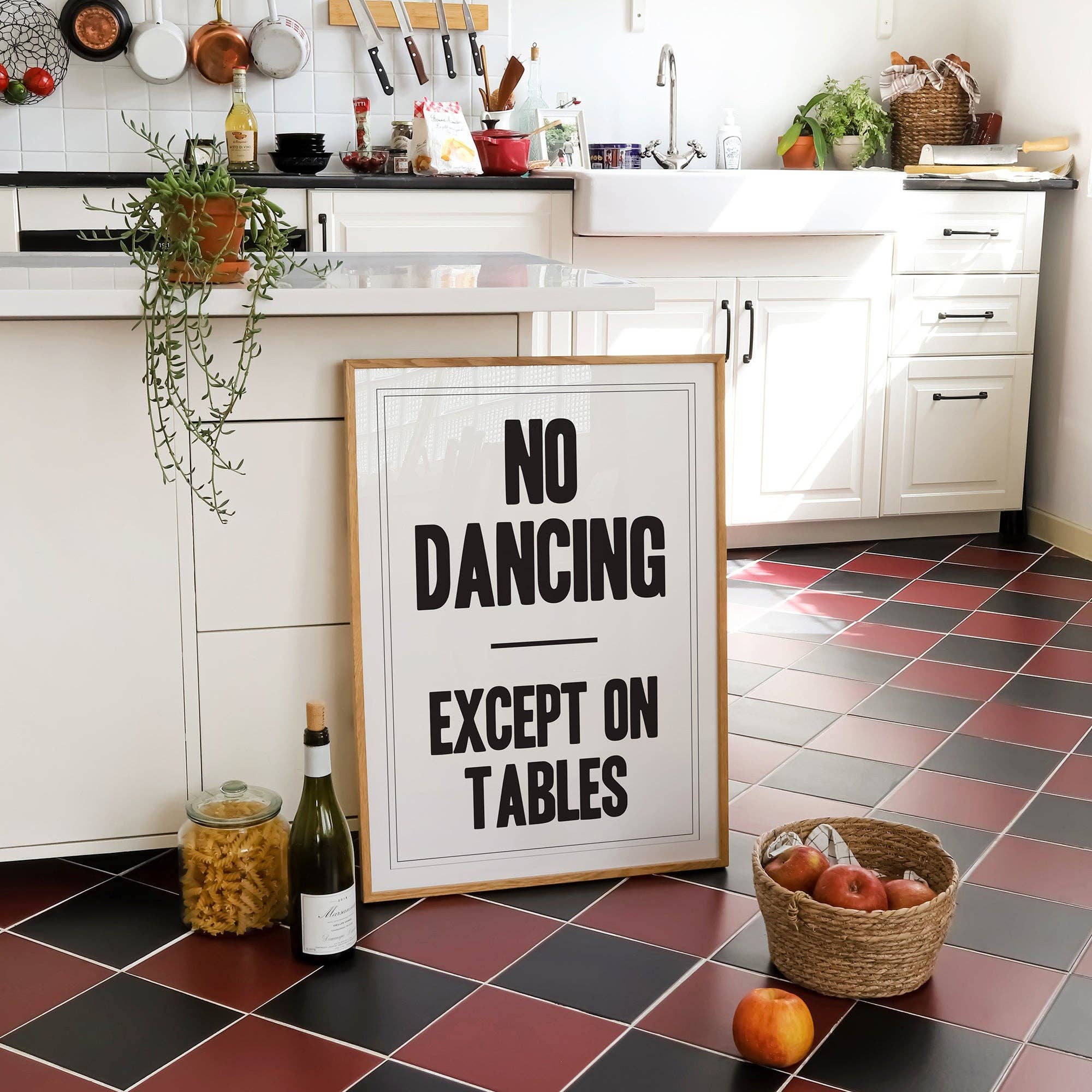 No Dancing Except On Tables Print: Black / Unframed / A5
