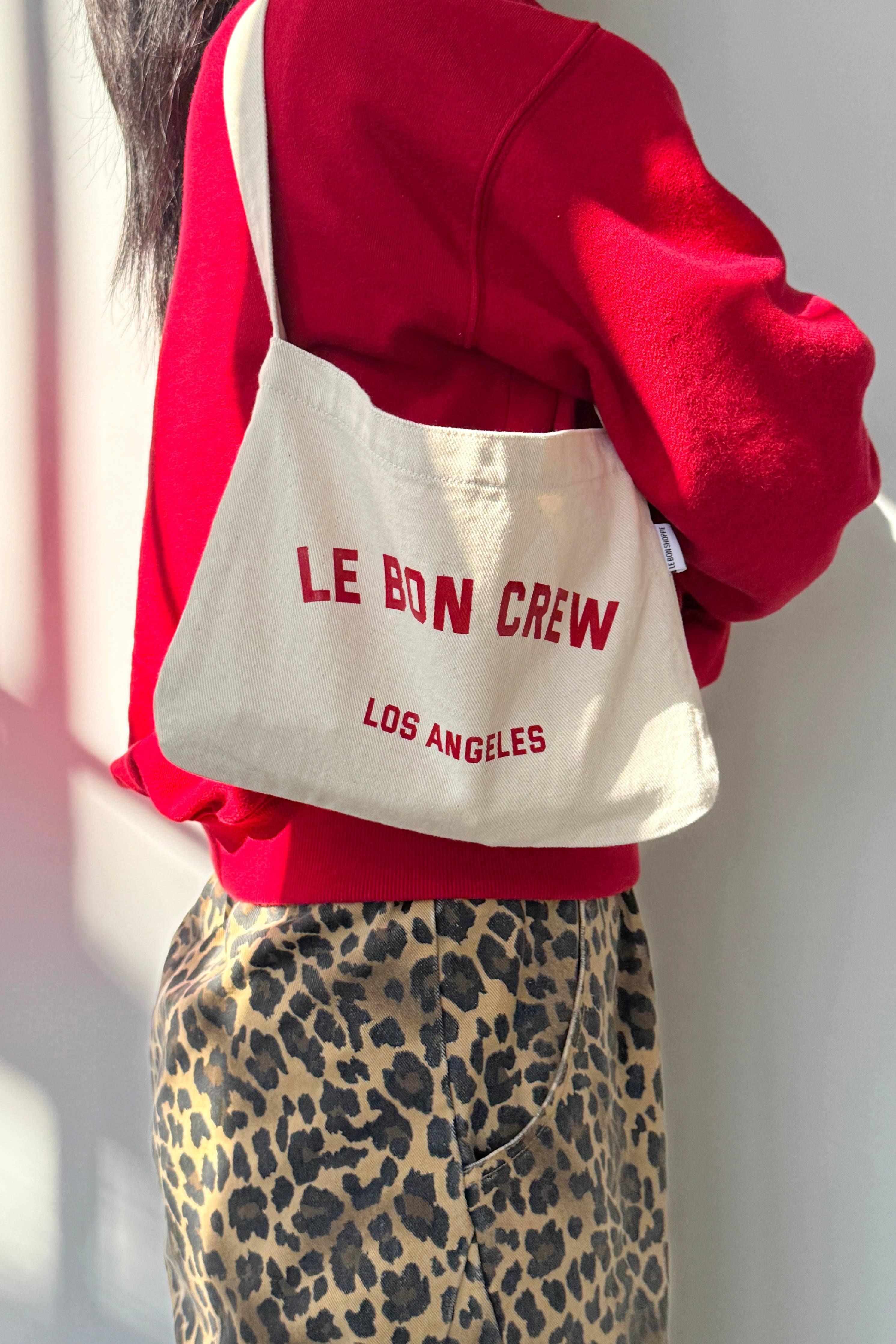 Le Bon Shoppe Petite Happy Carry Bag - Naturel + Red