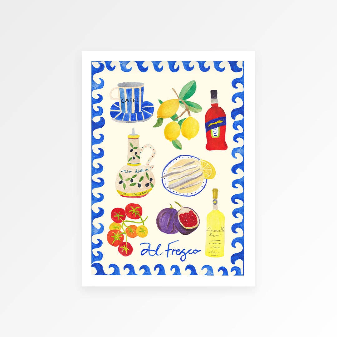 Alfresco Hand Painted Print A3