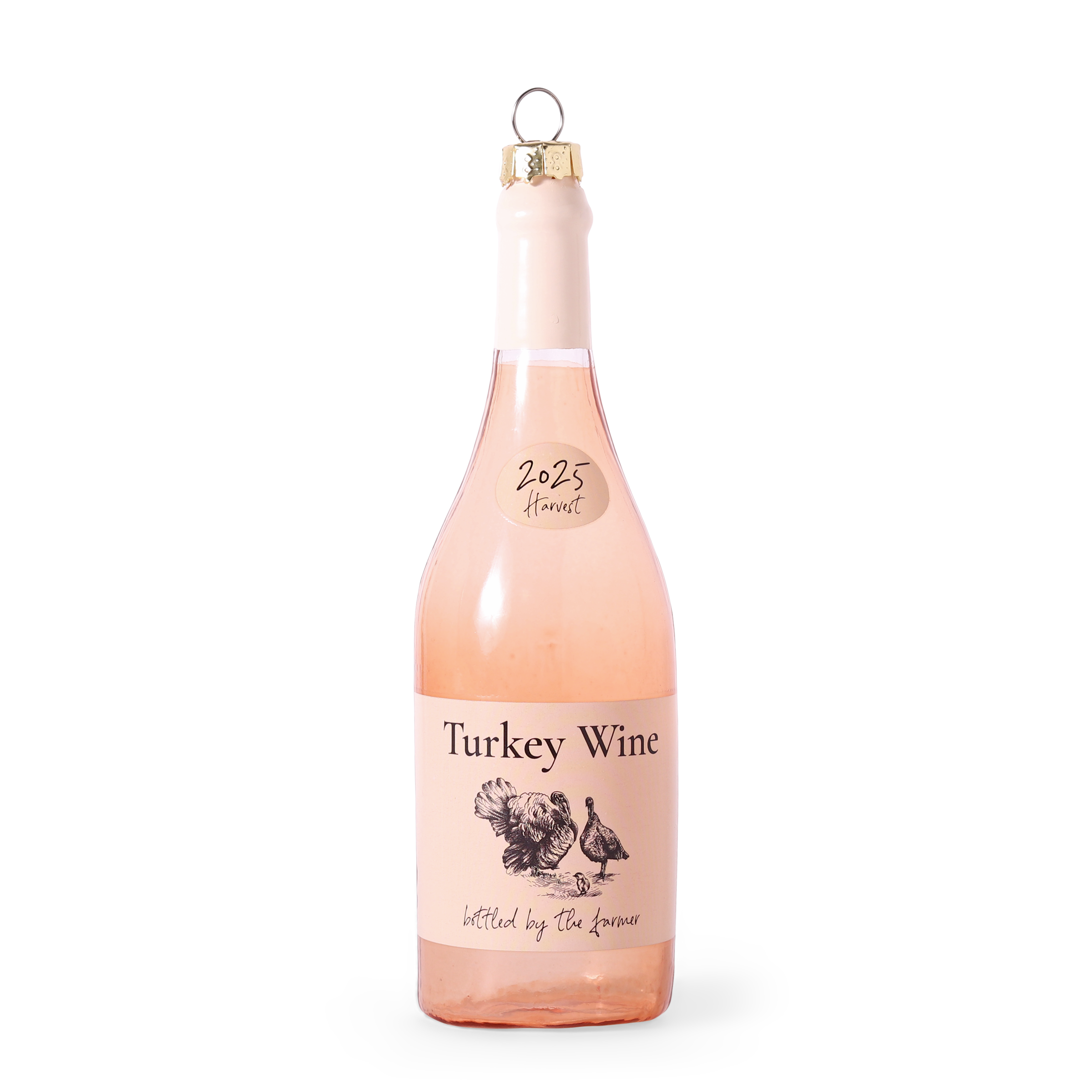 Turkey Wine Glass Christmas Bauble