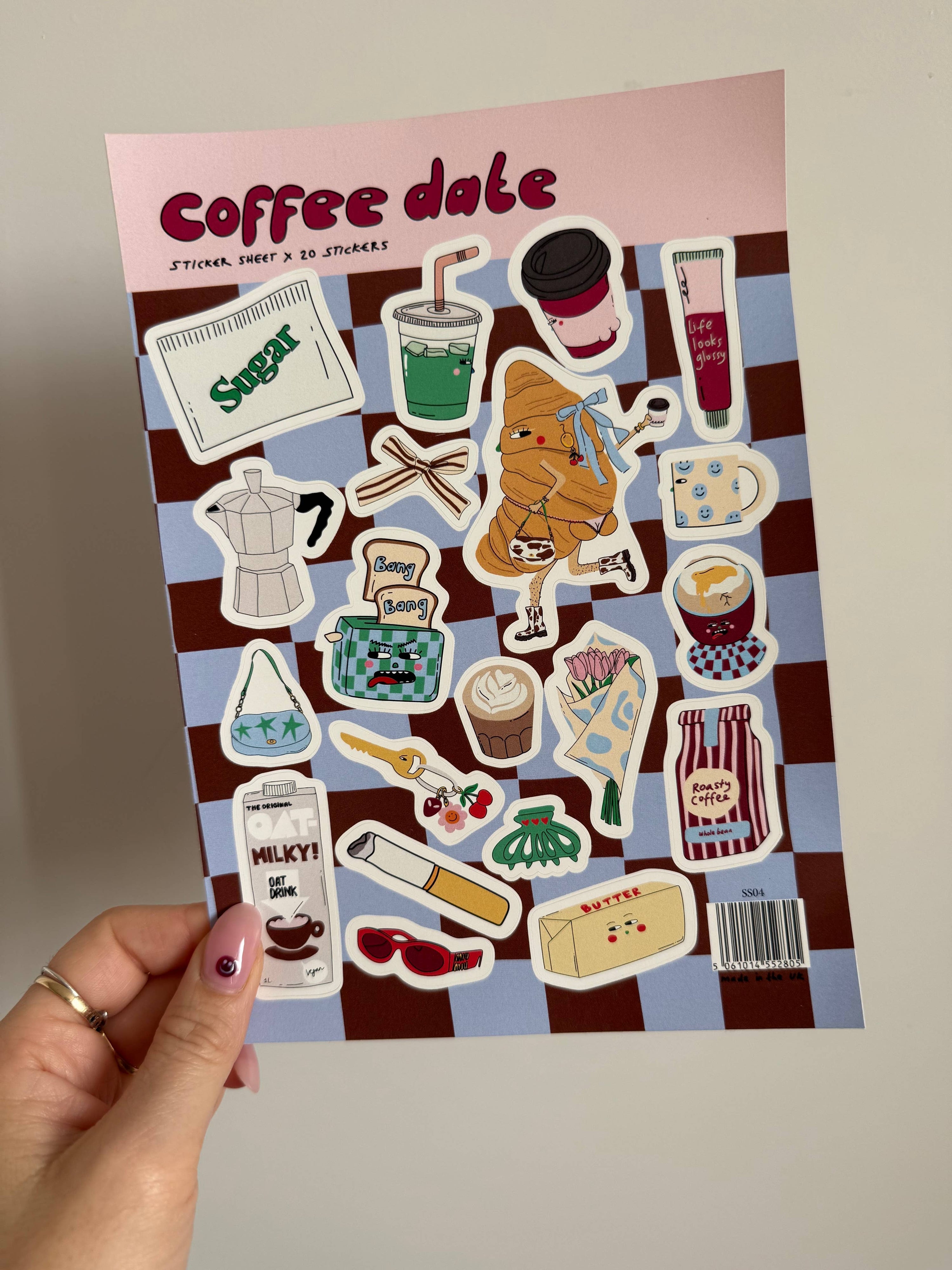 Eat The Moon A5 Sticker Sheet - Coffee Dates