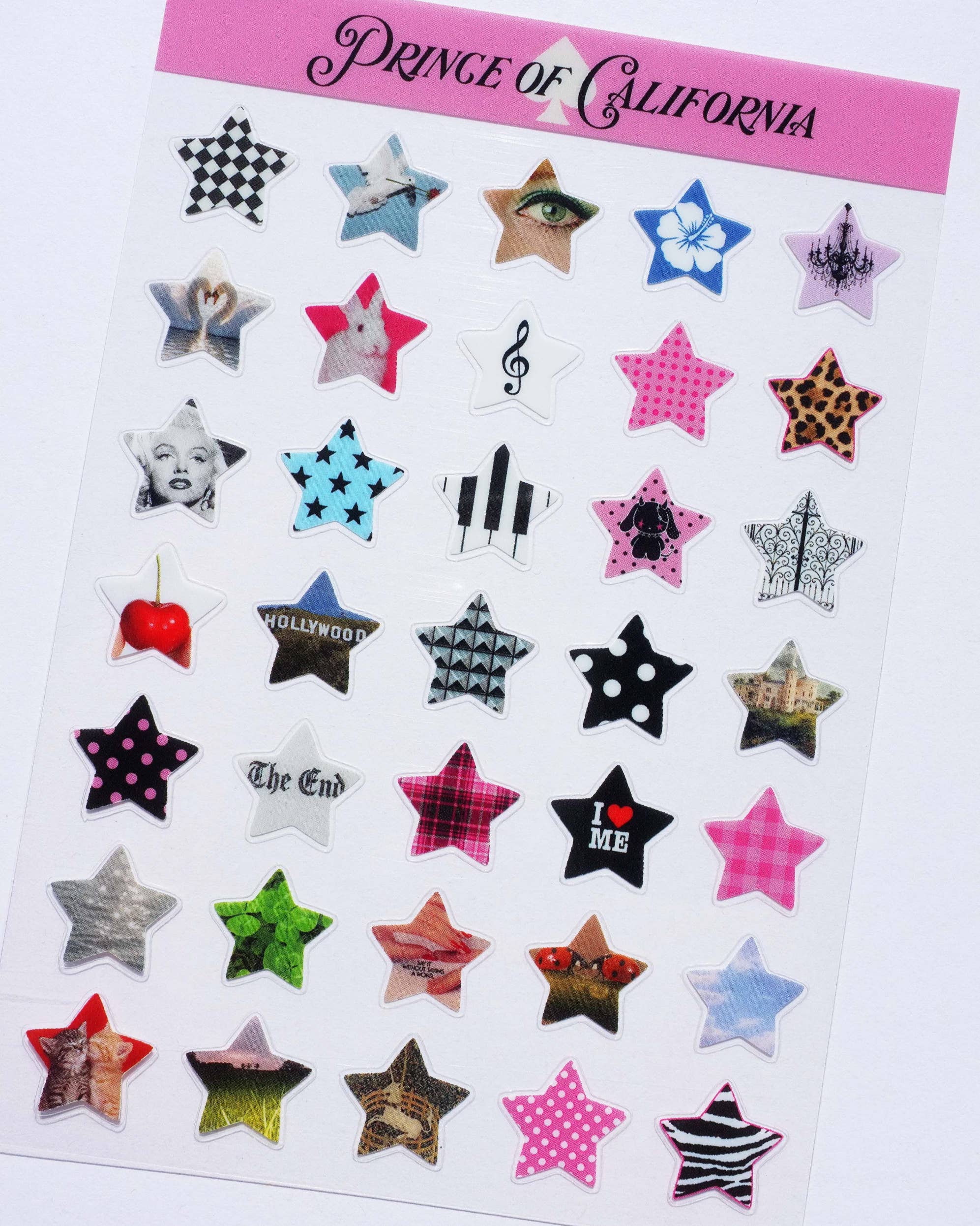 Prince of California Lucky Stars Transparent Sticker Sheet