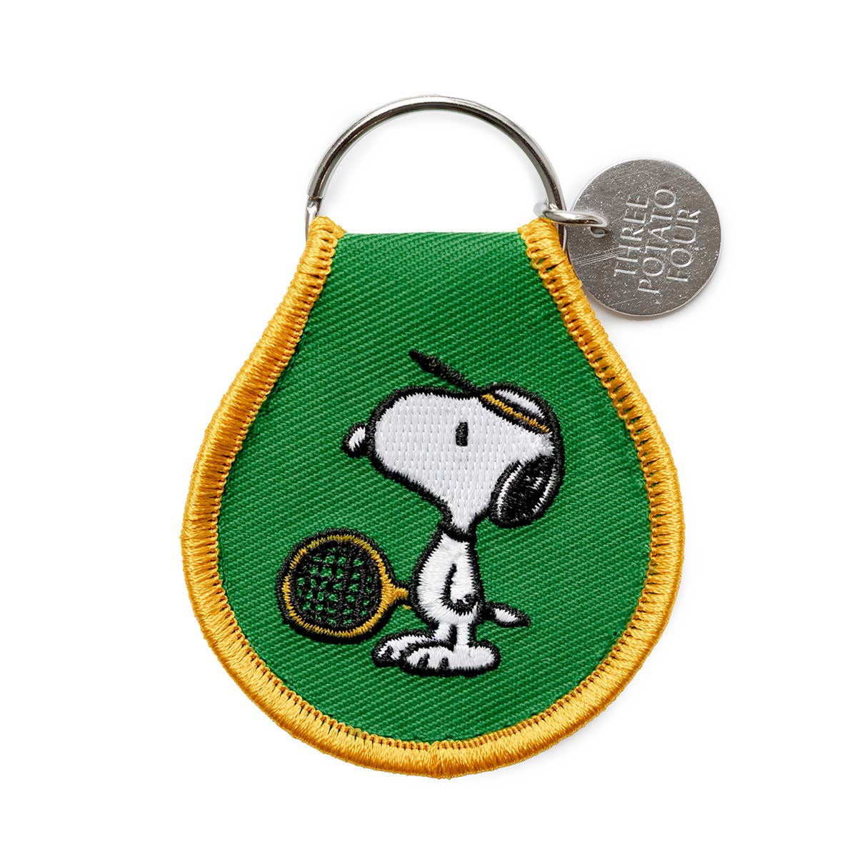 3P4 x Peanuts® - Snoopy Tennis Patch Keychain - Three Potato Four Modern Love Store Glasgow