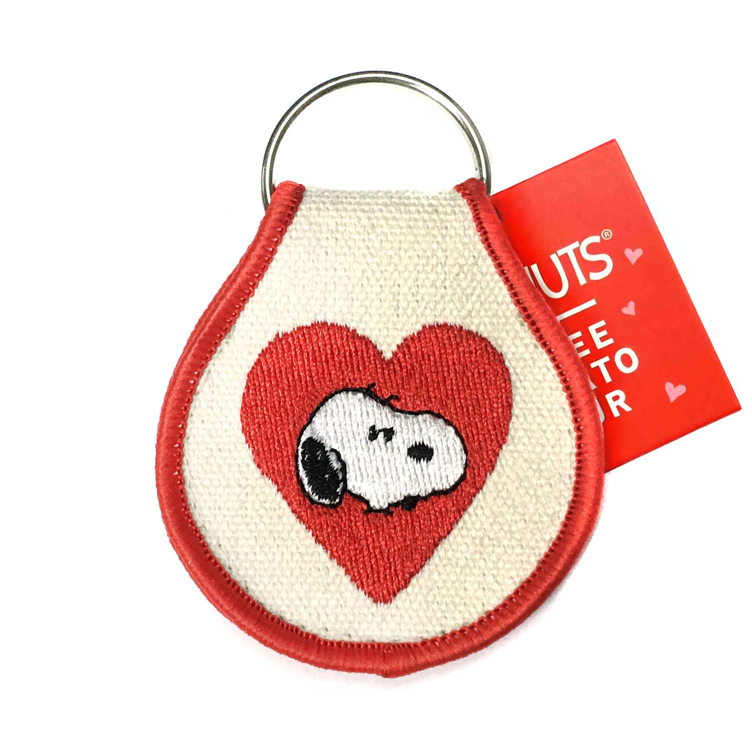 3P4 x Peanuts® Valentine - Snoopy Heart Patch Keychain - Three Potato Four Modern Love Store Glasgow