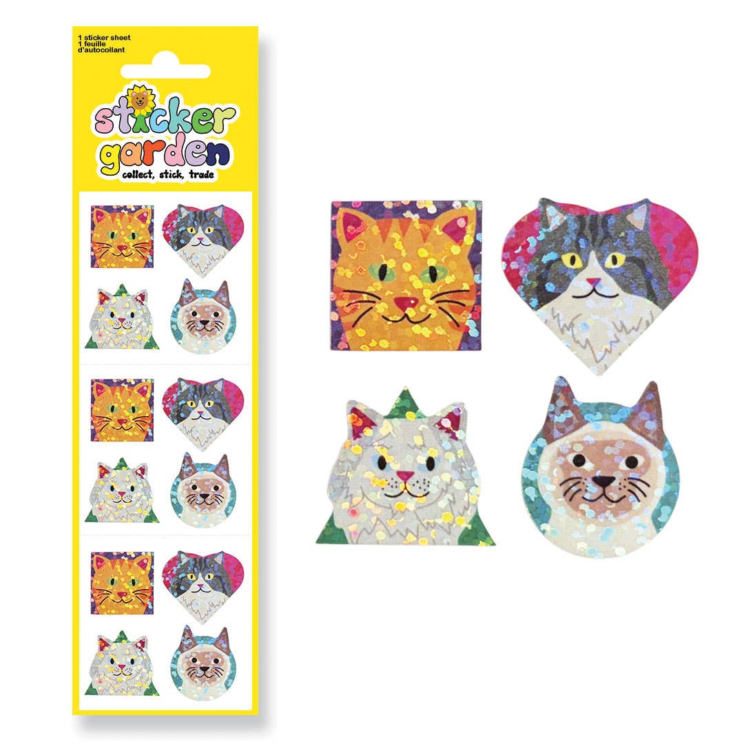 Sparkle Cats Learn Shapes Stickers Sheet