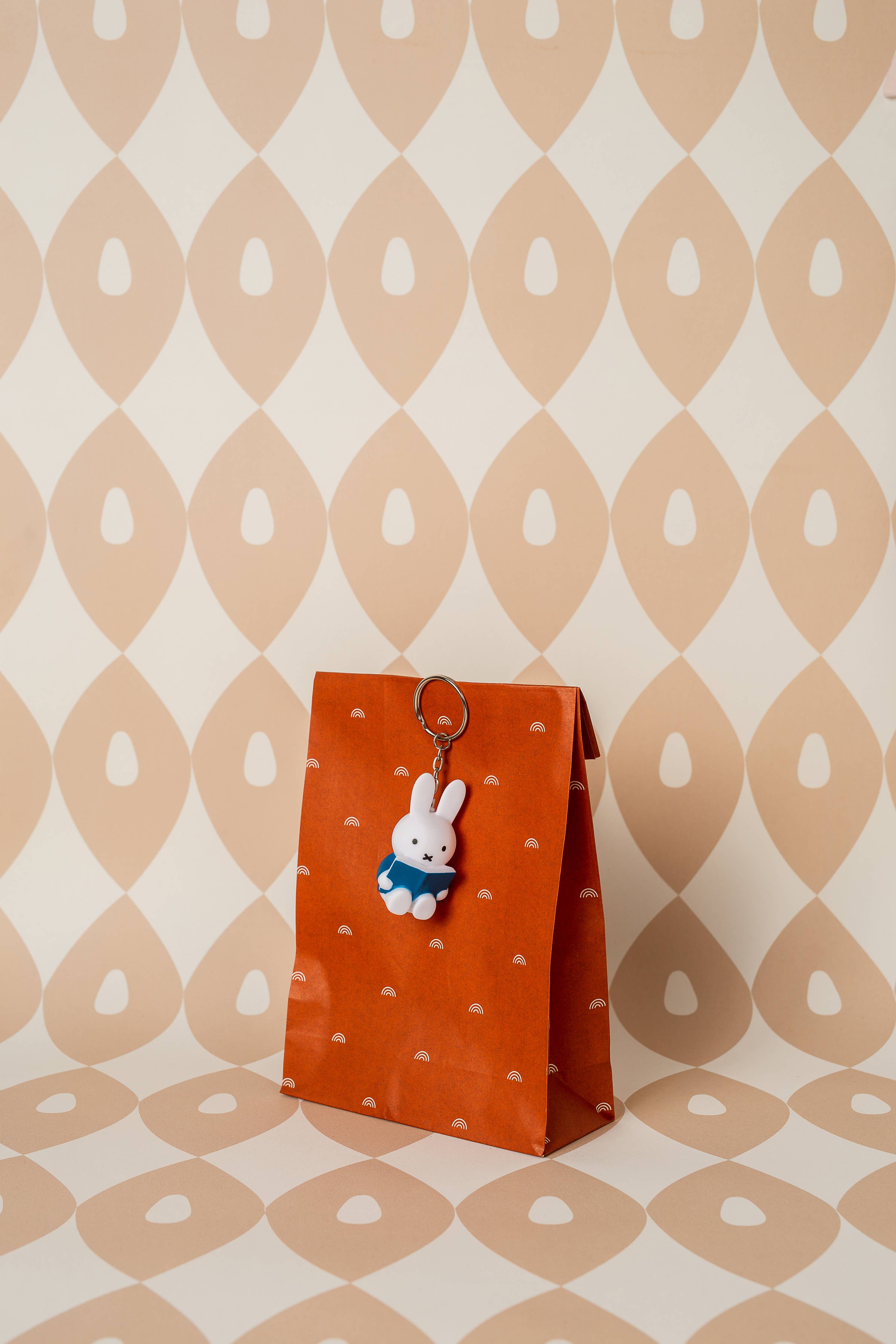 Miffy with Book Keyring - Blue - 6cm