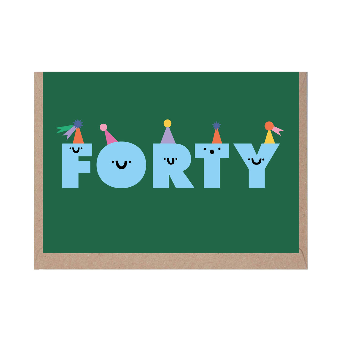 FORTY - Cute - Fun - Birthday Card - Age - Numbers - Bday
