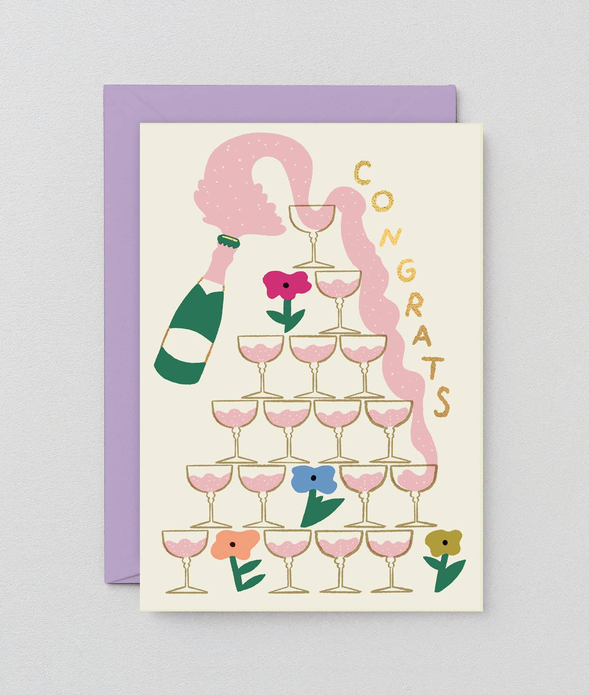 Congrats Champagne greetings card by Wrap