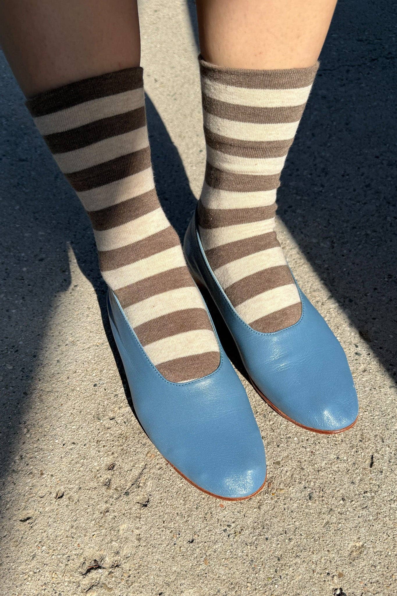 Le Bon Shoppe Wide Wally Socks - Navy Stripe