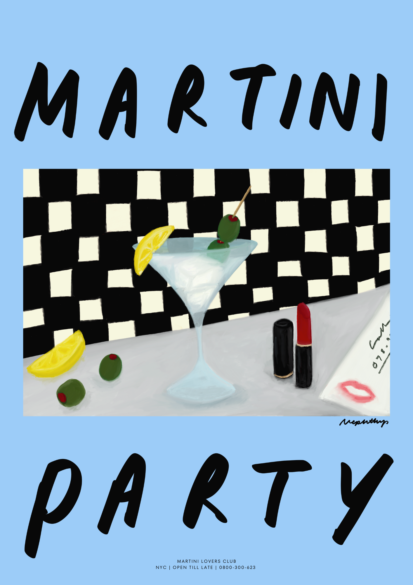 Martini Party Blue