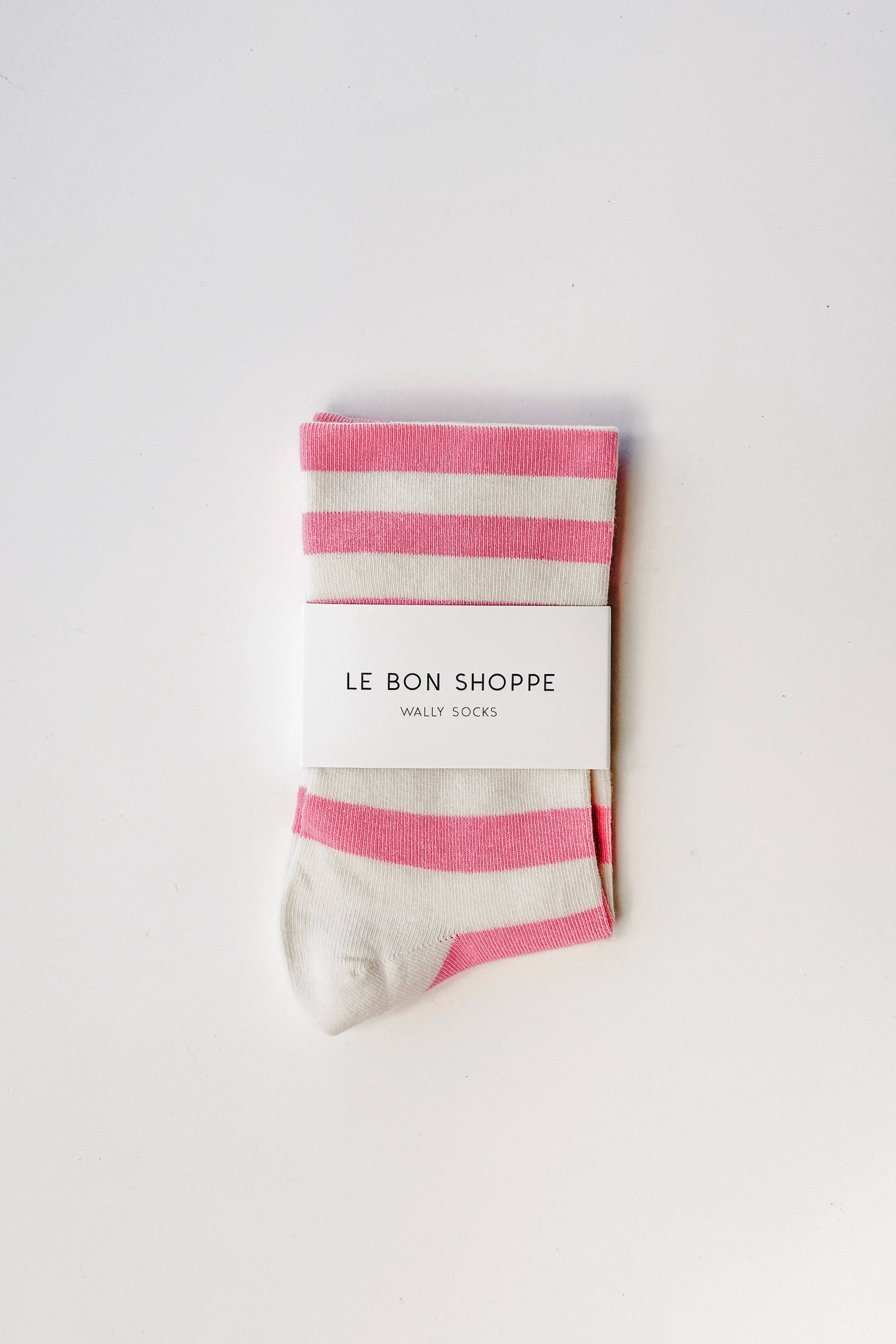 Le Bon Shoppe Wide Wally Socks - Navy Stripe