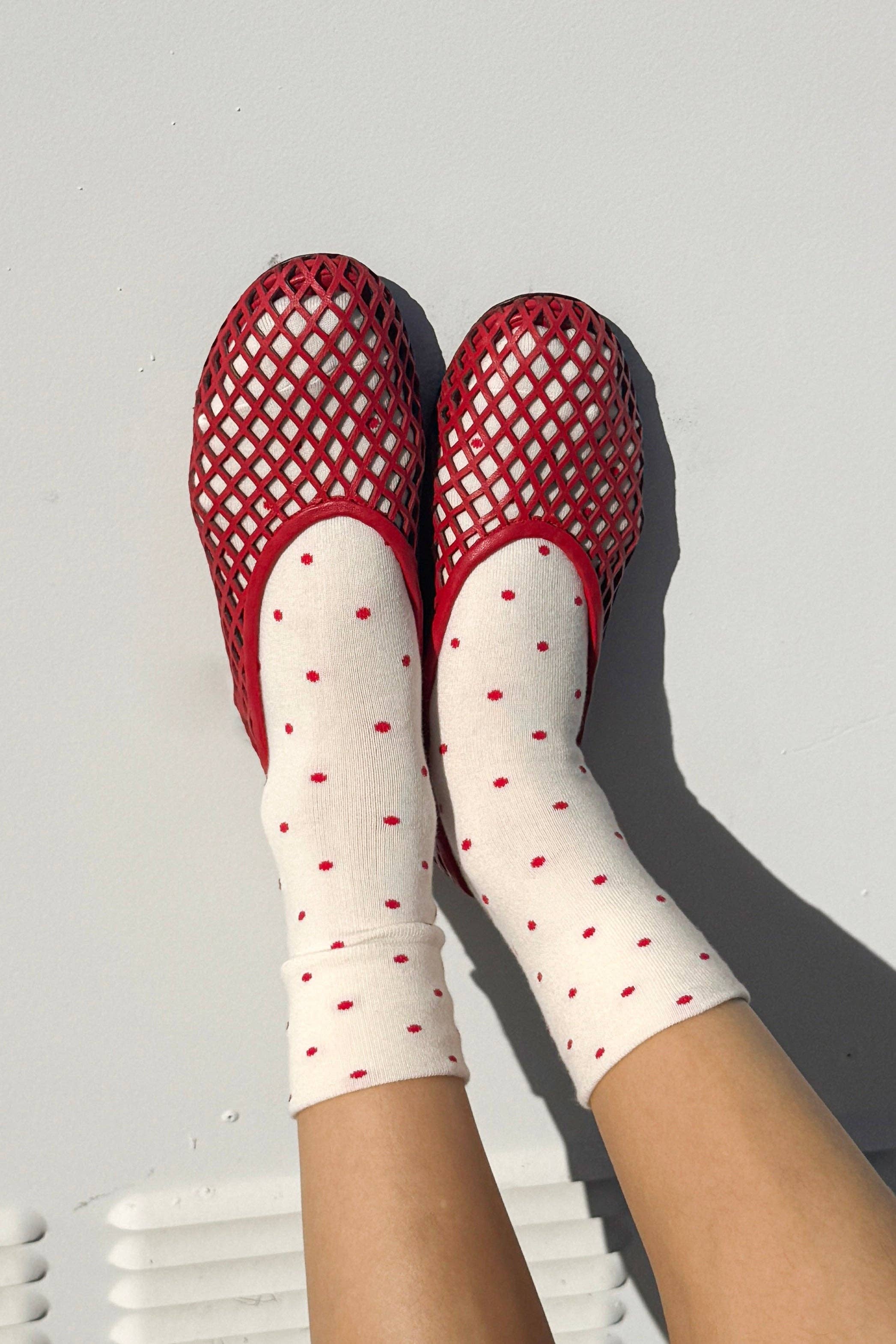 Patterned Sneaker Socks - POLKA DOT - BLUE/NAVY
