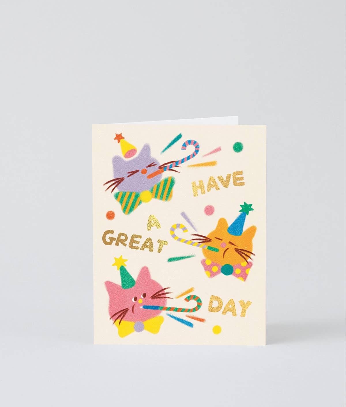 Cat Celebration kids birthday card, inside detail