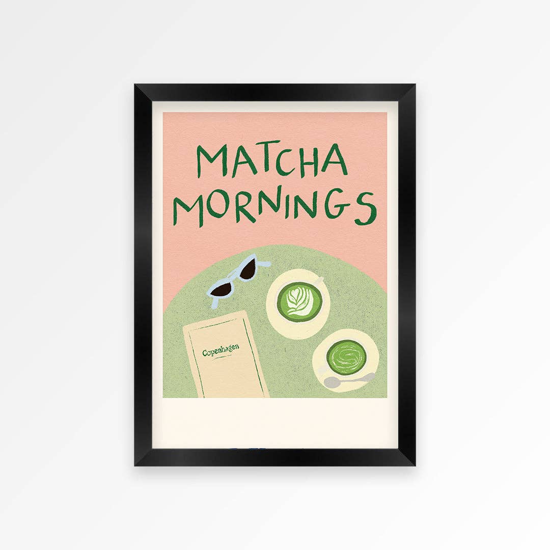 Matcha Mornings Copenhagen print A5 detail