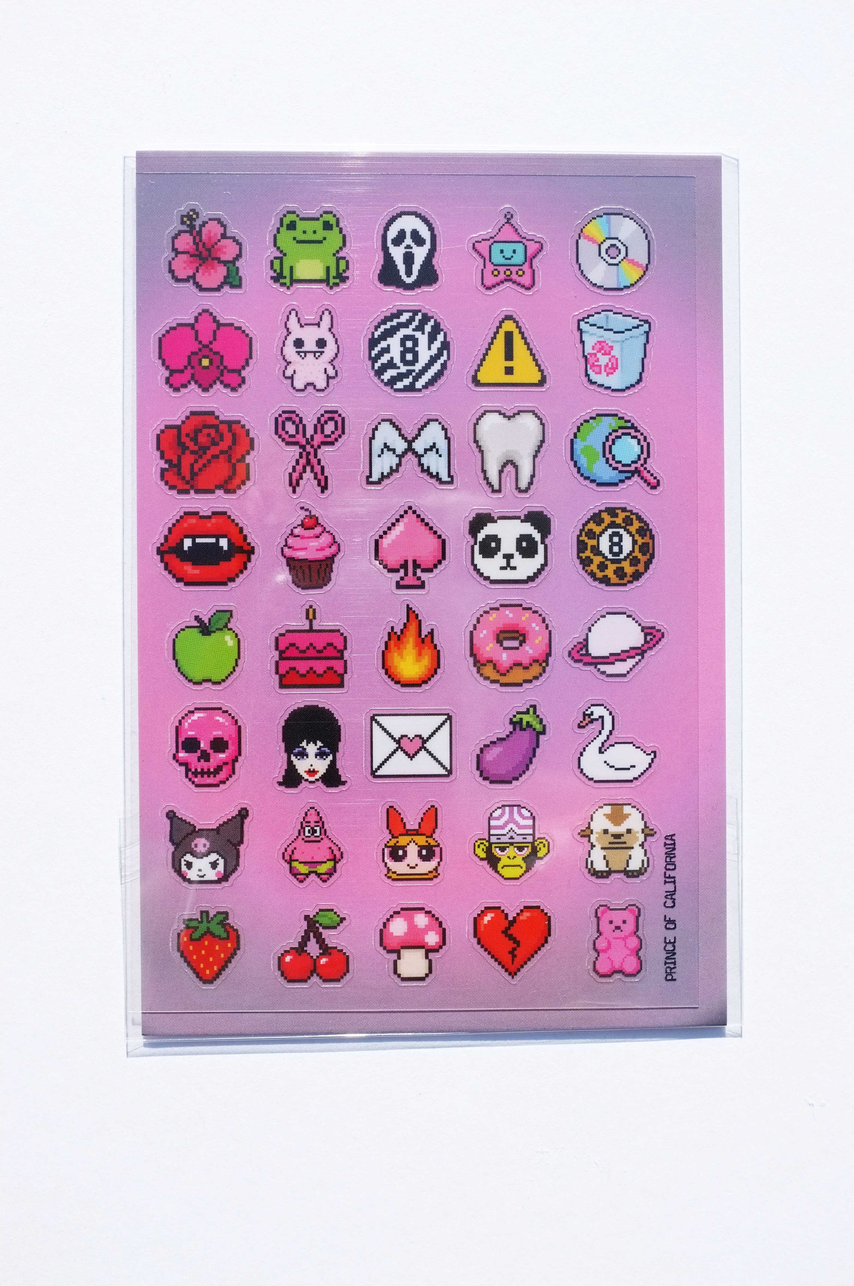 Prince of California Pixel Sticker Sheet