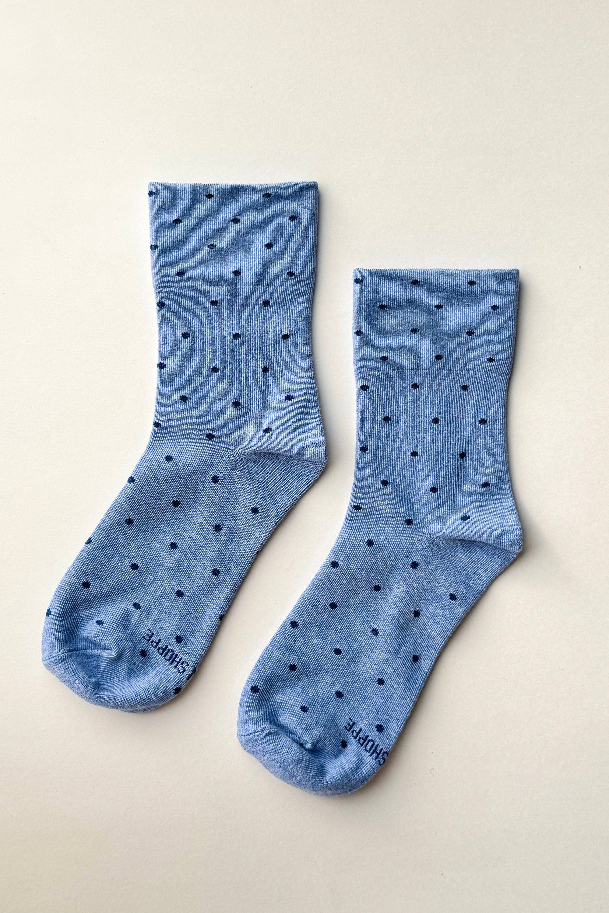 Patterned Sneaker Socks - POLKA DOT - BLUE/NAVY