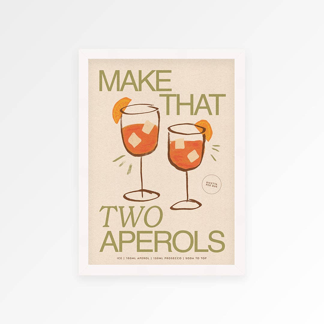 Aperol print teal A3 — gallery wall