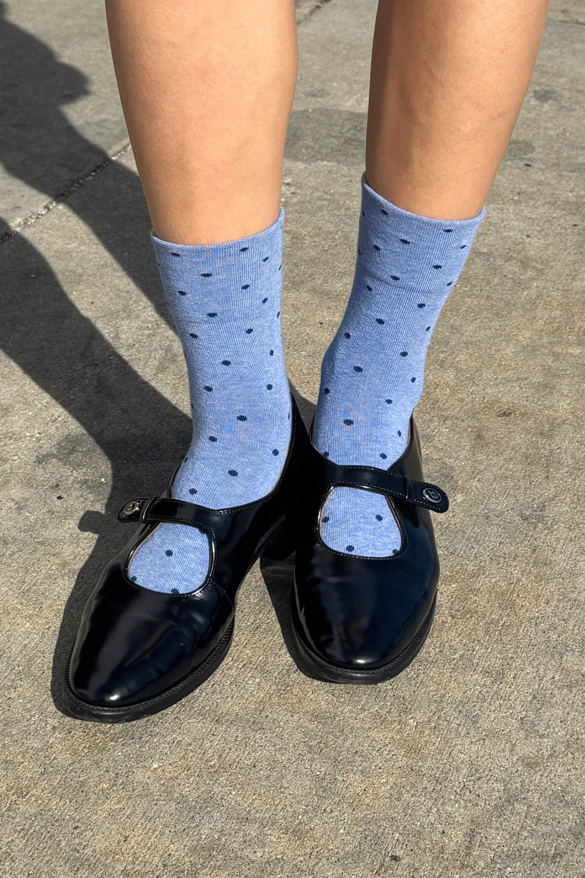 Patterned Sneaker Socks - POLKA DOT - BLUE/NAVY