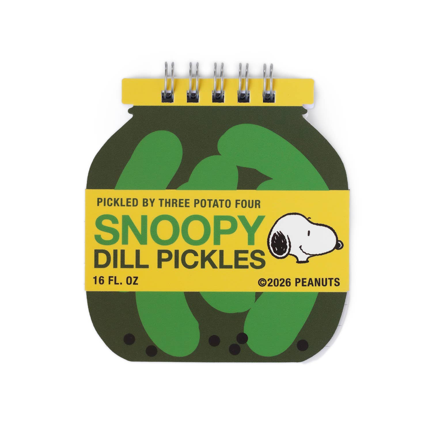 Snoopy Pickle Jar mini notebook by Three Potato Four, part of the Peanuts Grocery range