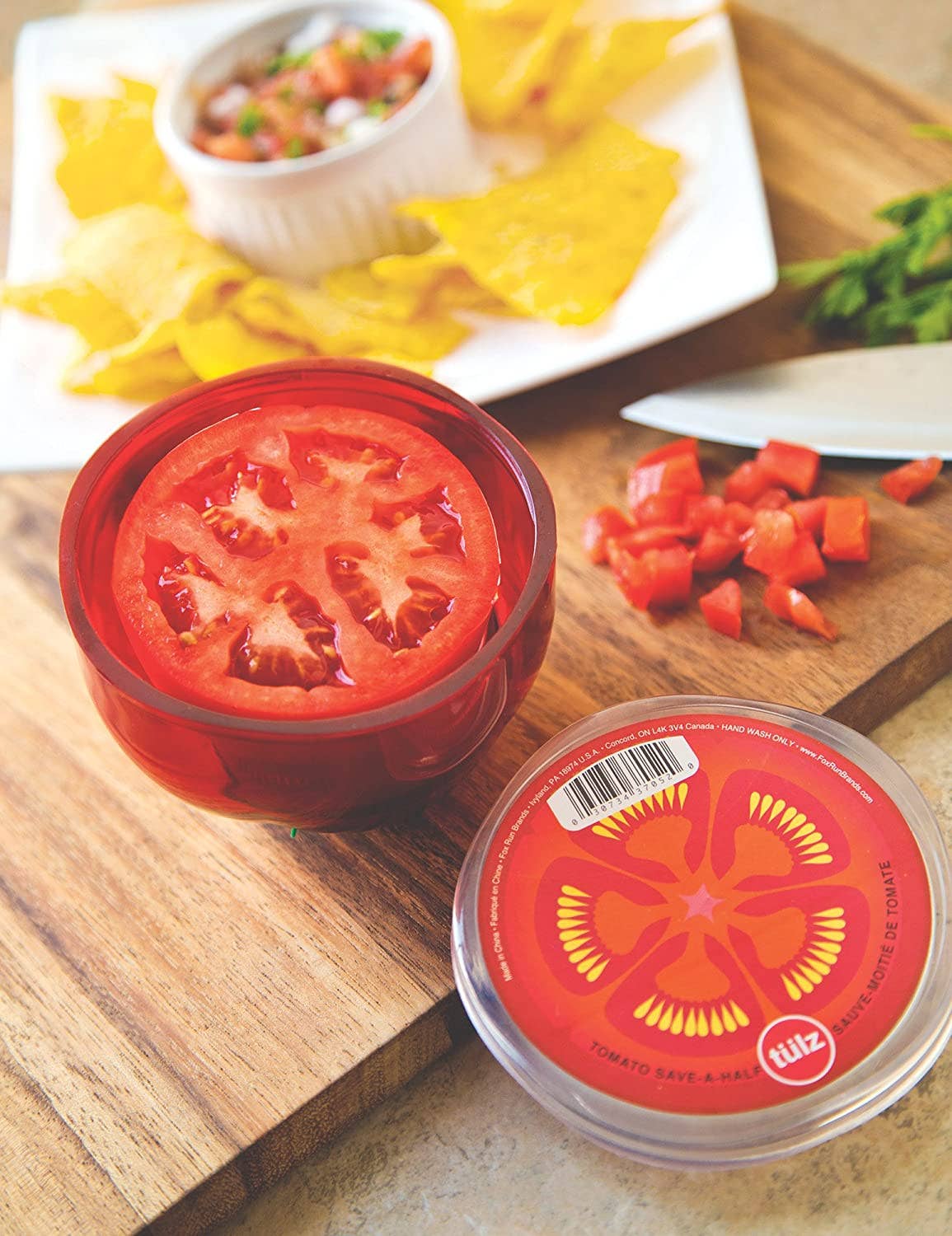 TULZ Tomato Save-A-Half, Red, 4" x 4" x 3"