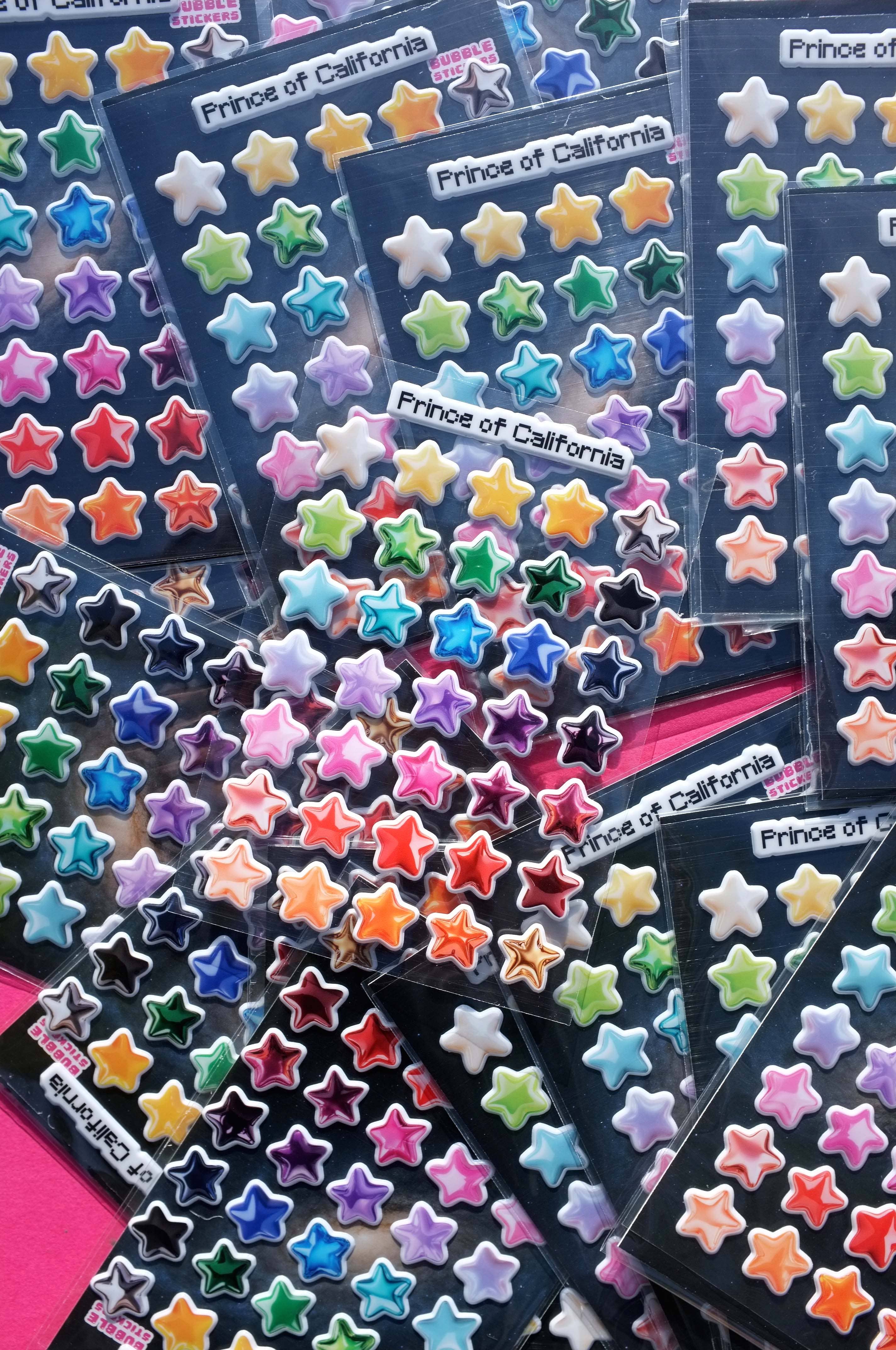 Puffy Rainbow Star Sticker Sheet