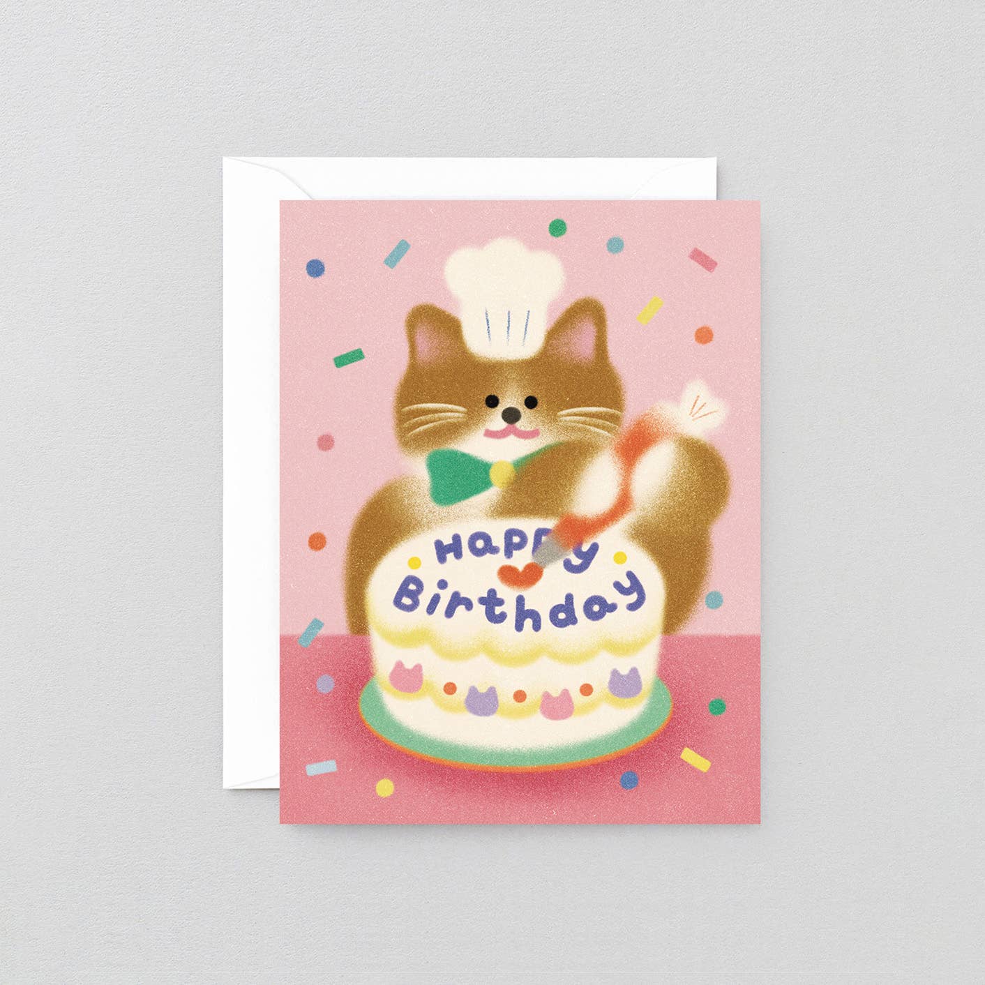 Happy Birthday Baking Cat Kids Greeting Card