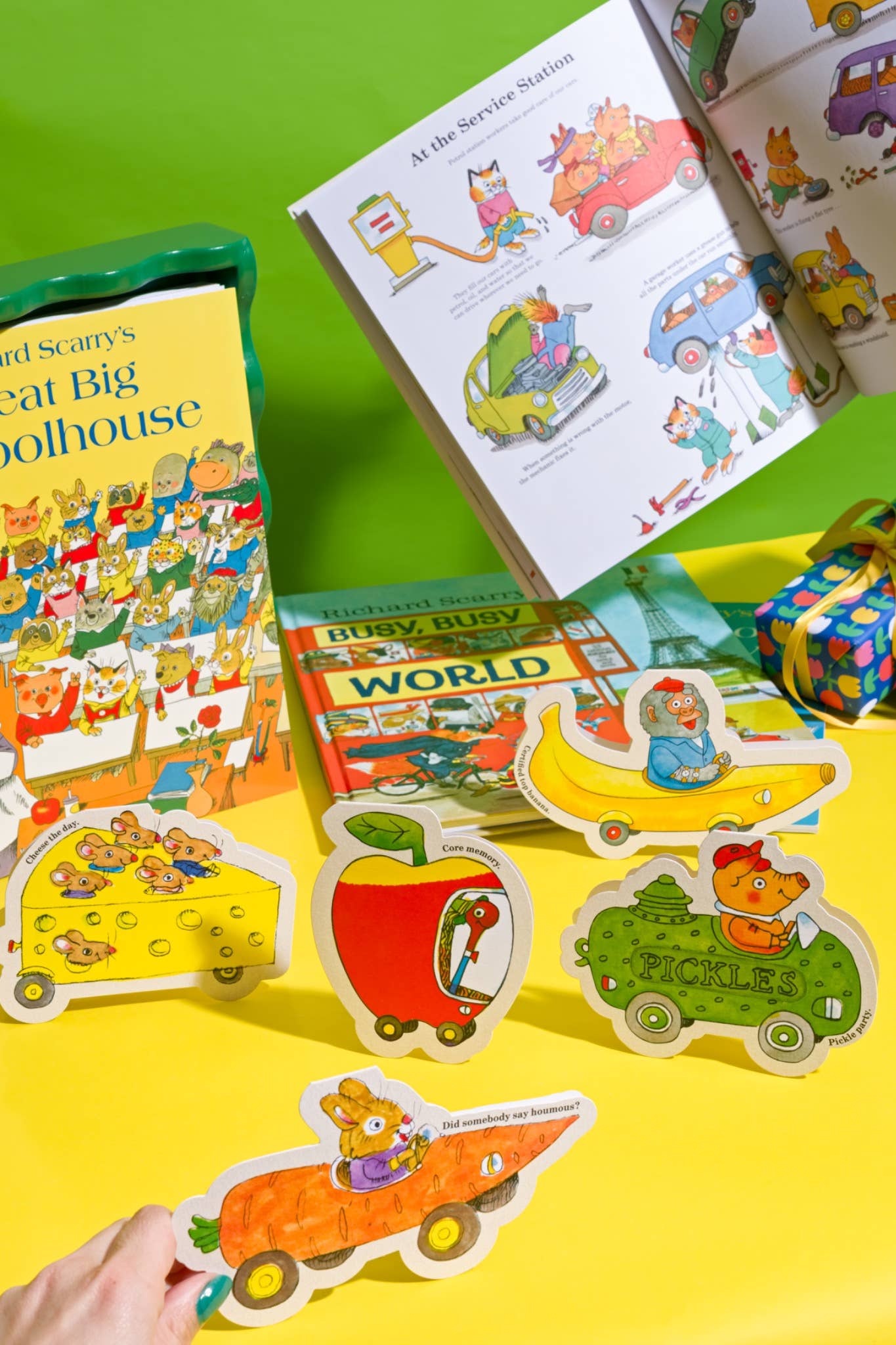 Carrot Bunny Car - Die-cut Card by Richard Scarry