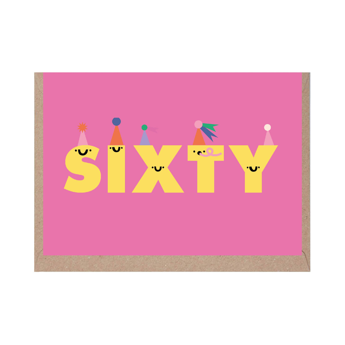 SIXTY - Cute - Fun - Birthday Card - Age - Numbers - Bday