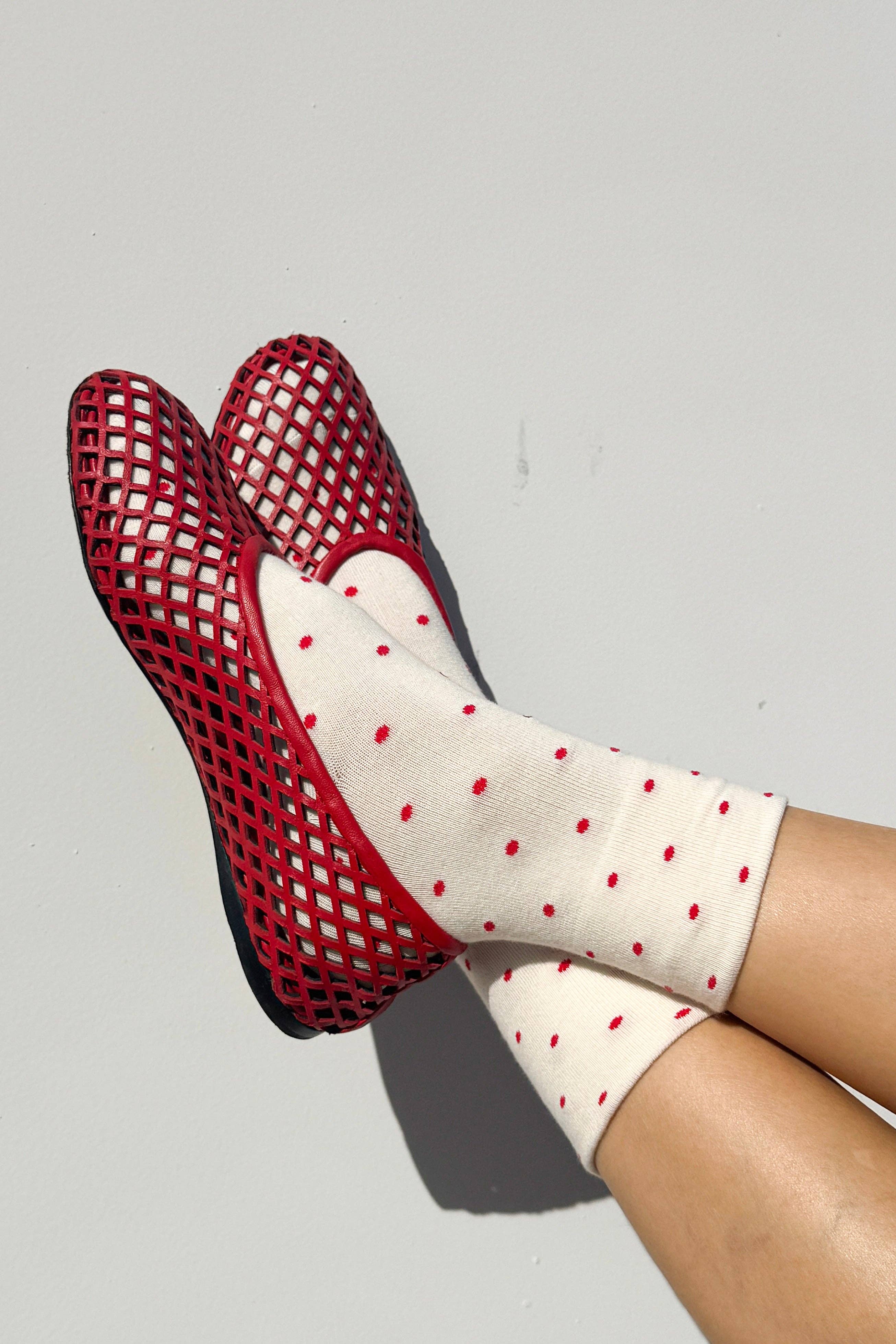 Patterned Sneaker Socks - POLKA DOT - BLUE/NAVY