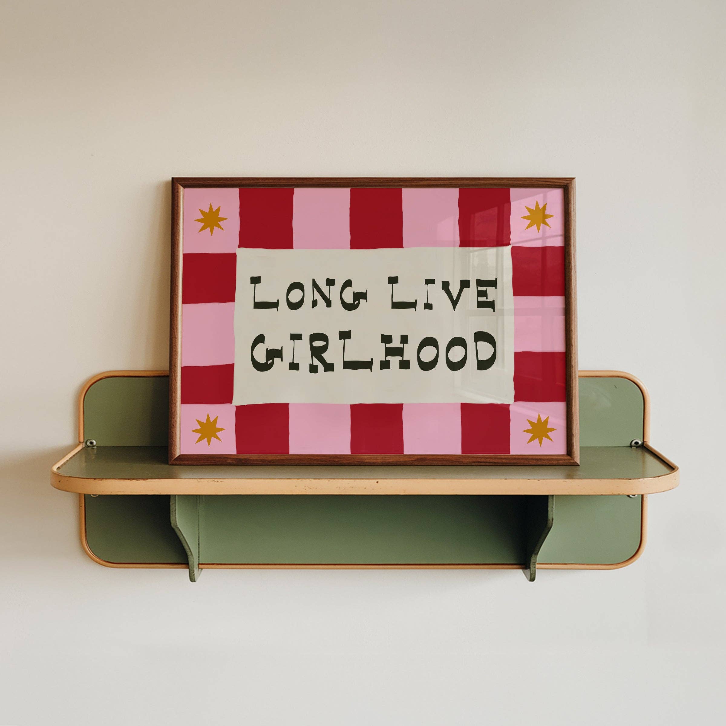 Long Live Girlhood Print: Pink & Red / Unframed / A5