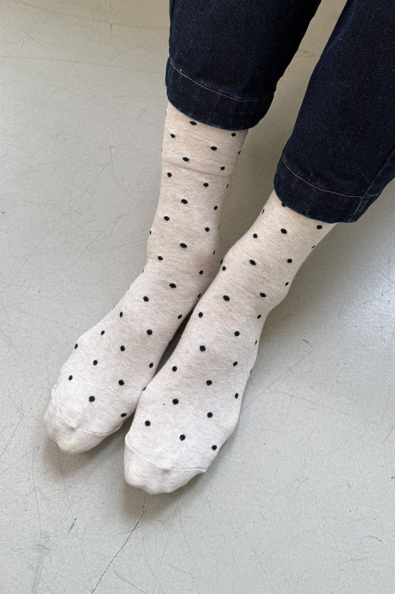 Patterned Sneaker Socks - POLKA DOT - BLUE/NAVY