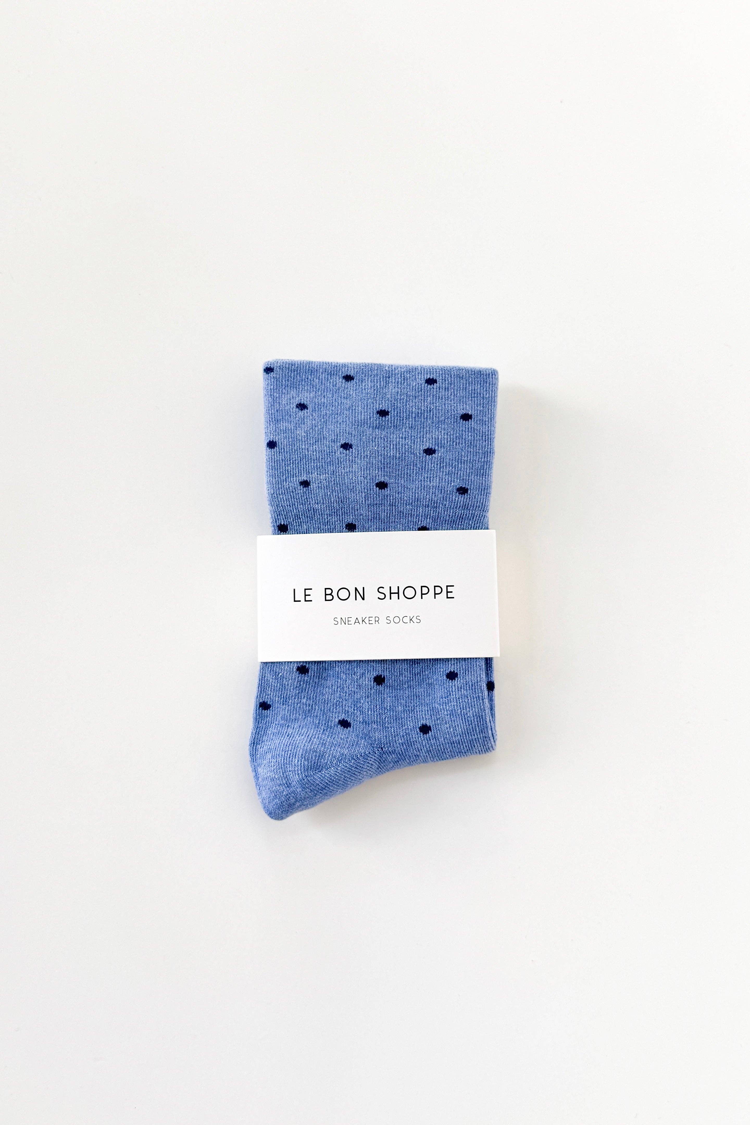 Patterned Sneaker Socks - POLKA DOT - BLUE/NAVY