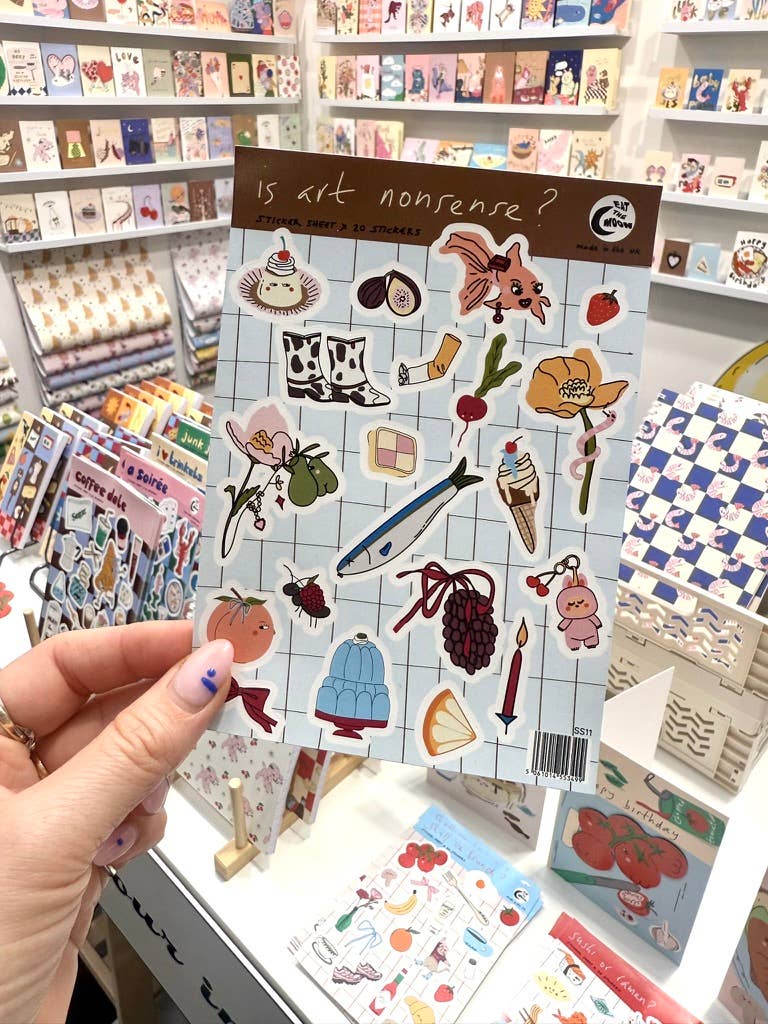 Eat The Moon A6 Sticker Sheet -  Is Art Nonsense