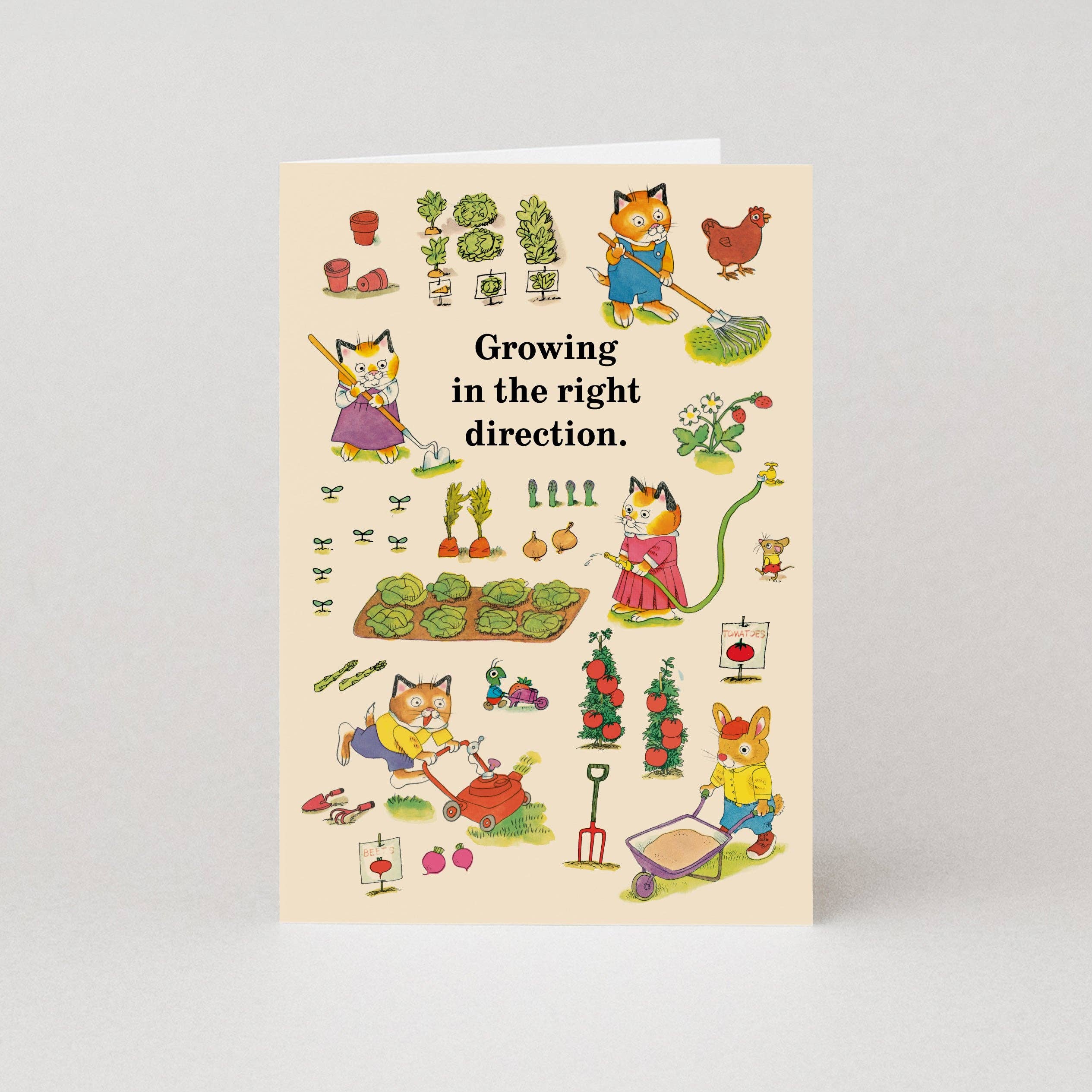 Growing In The Right Direction - Greetings Card by Richard Scarry