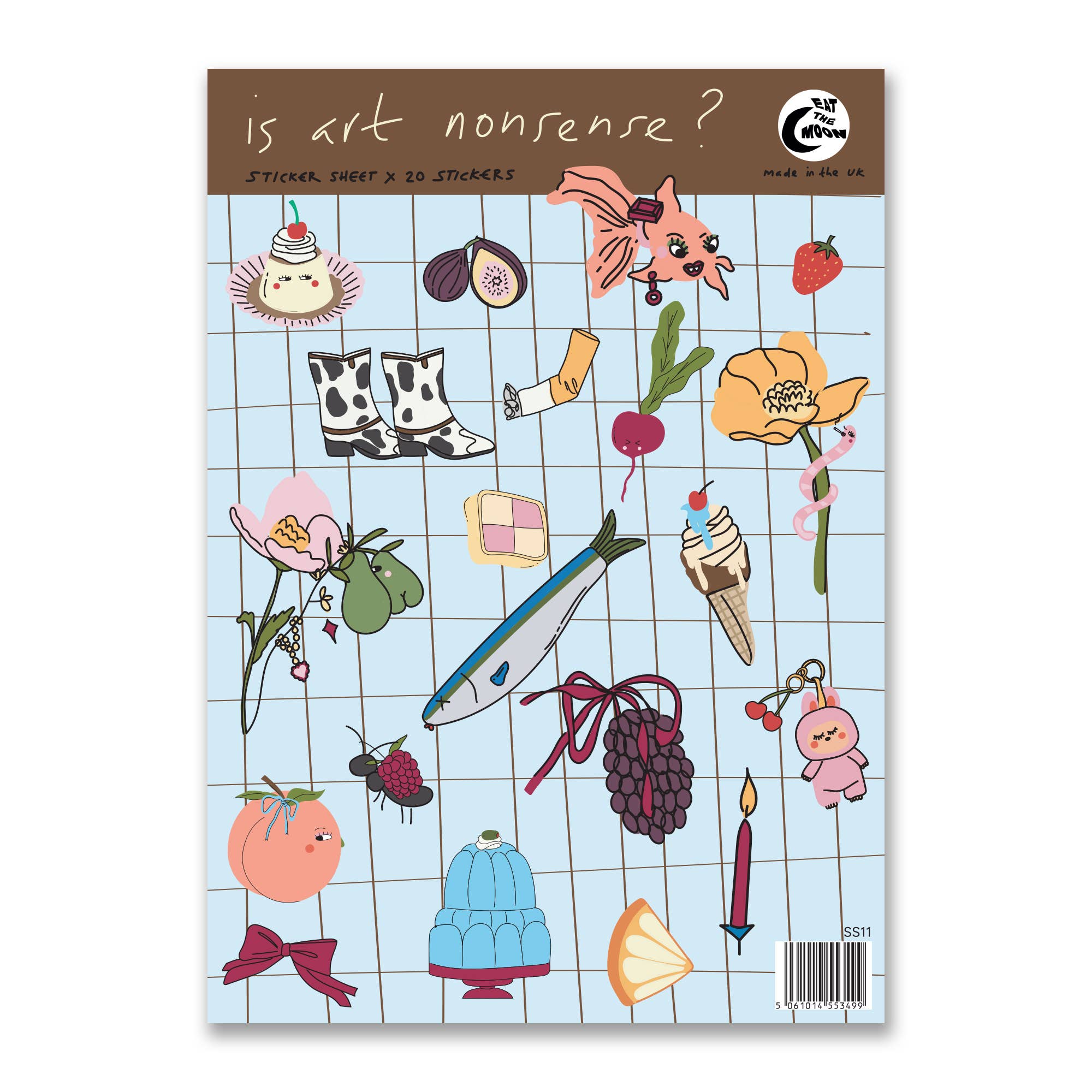 Eat The Moon A6 Sticker Sheet -  Is Art Nonsense