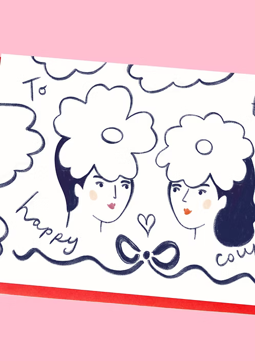 Mrs and Mrs Happy Couple Card 