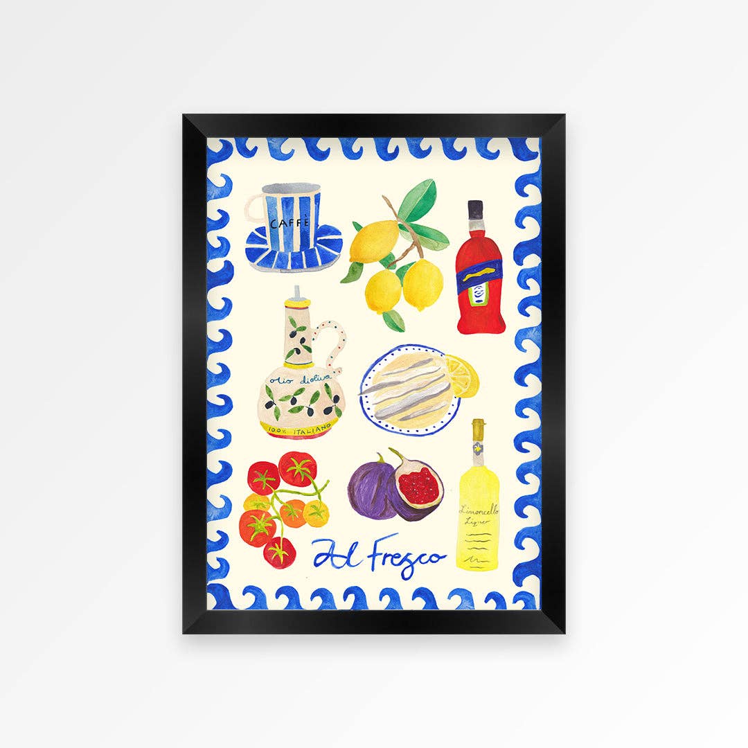 Alfresco Hand Painted Print A3