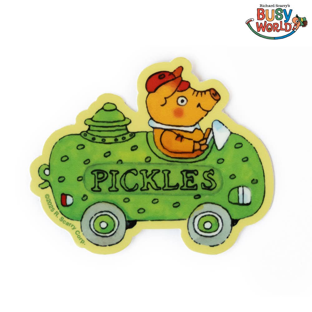 3P4 x Richard Scarry Pickle Car Sticker by Three Potato Four