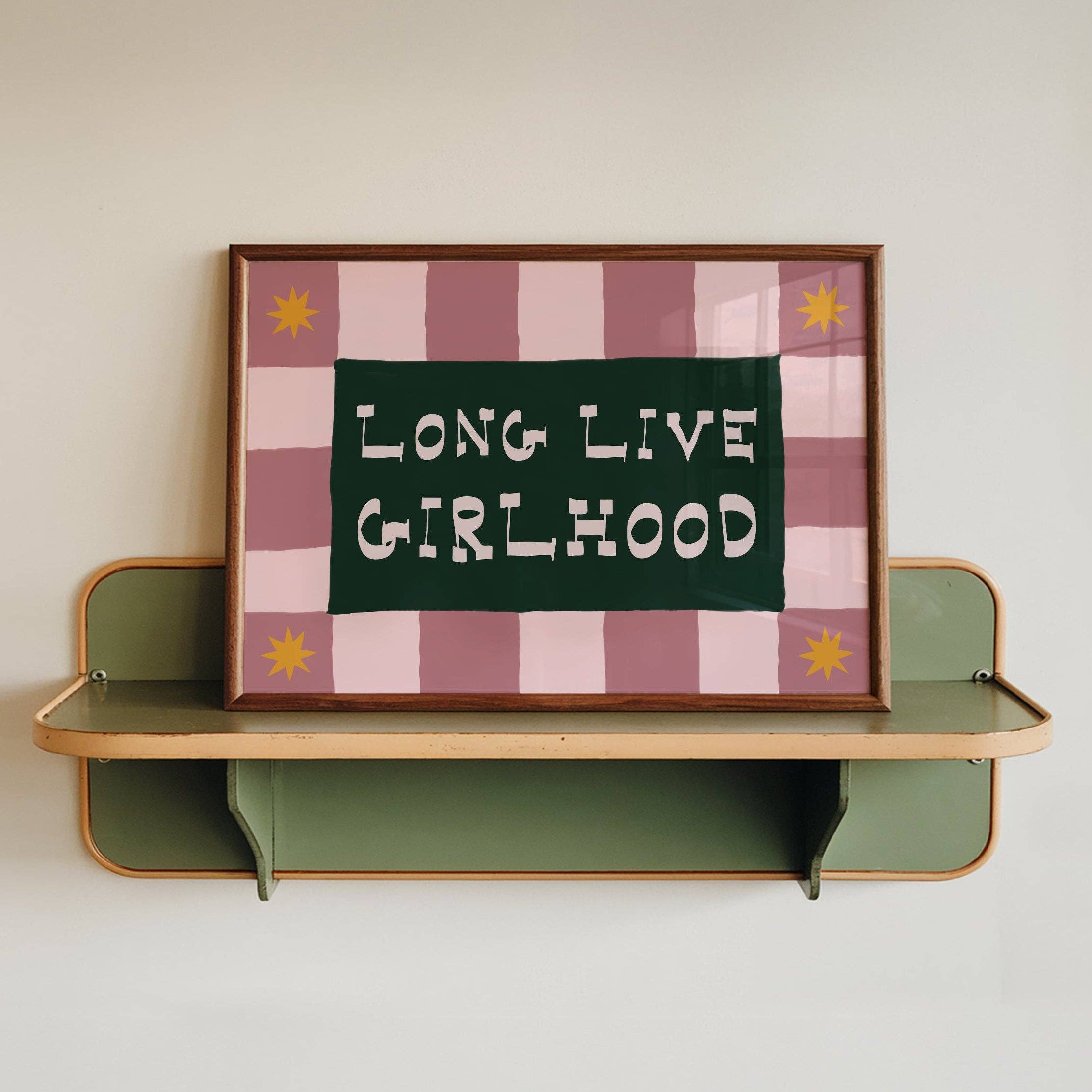 Long Live Girlhood Print: Pink & Red / Unframed / A3