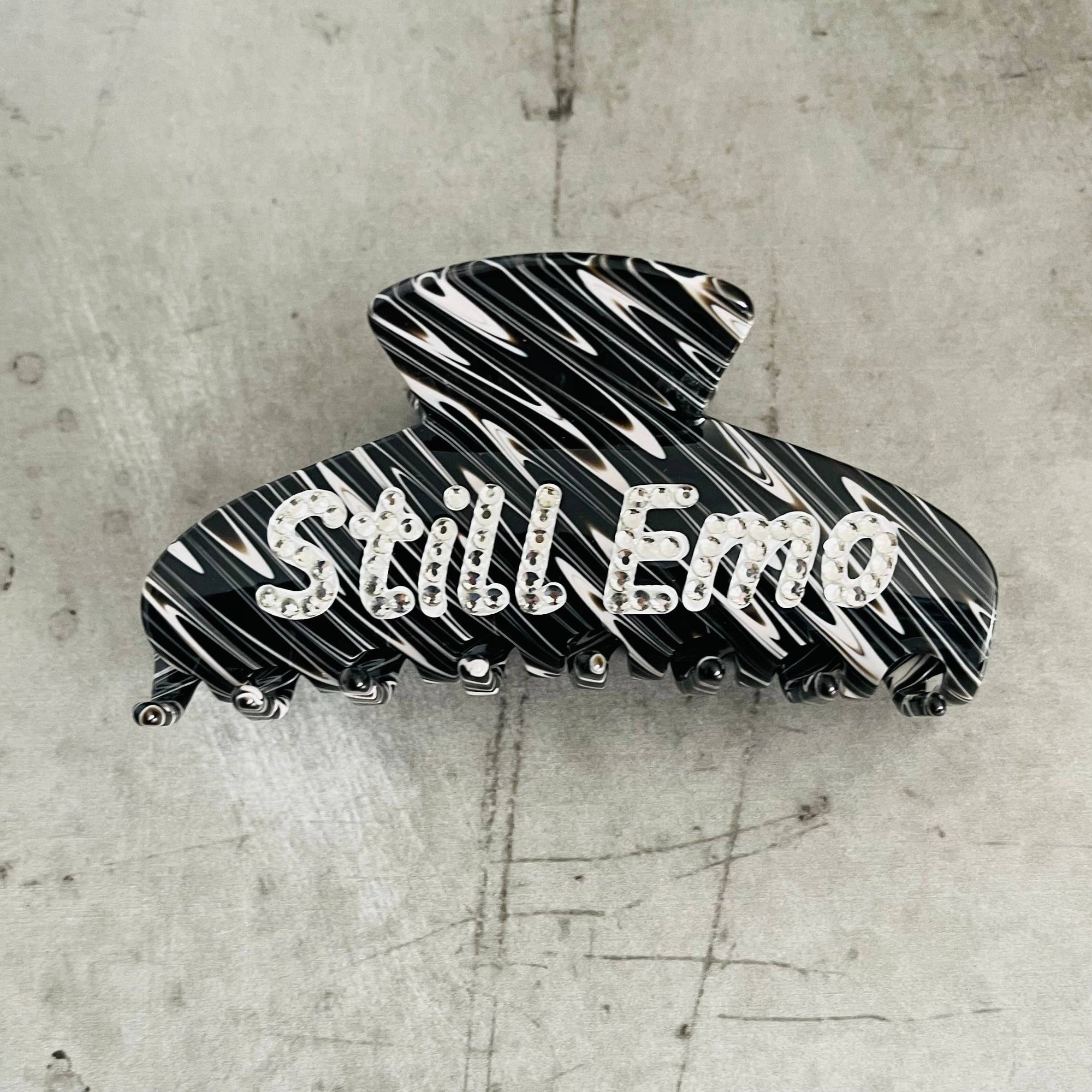 Still emo word Rhinestone Hair Claw clip novelty music scene