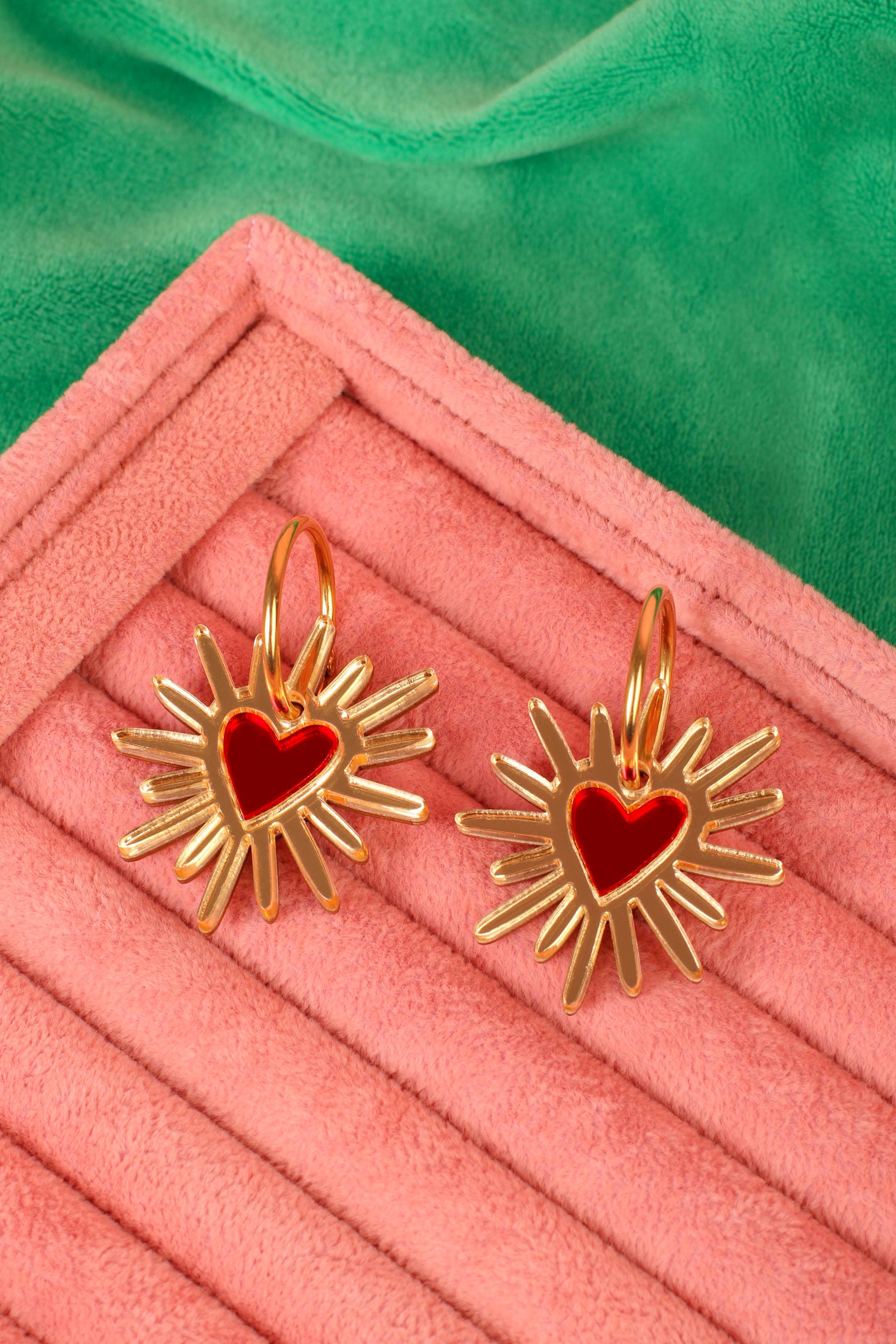 Shining Heart Hoops: Gold + Red